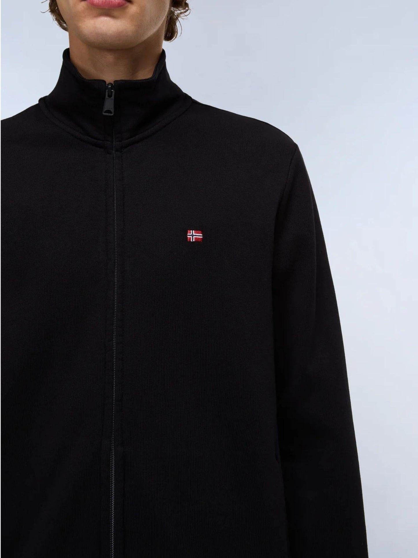 Napapijri Felpa Uomo Balis Winter Con Zip Nero