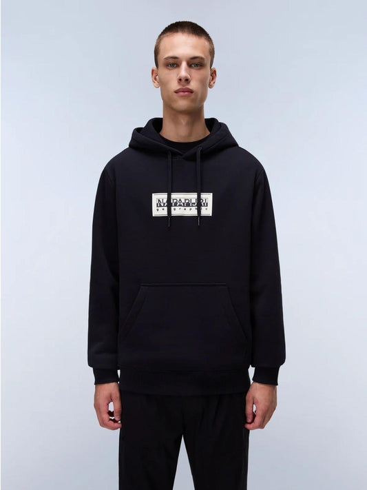 Napapijri Felpa Uomo Con Cappuccio Box Logo Nero