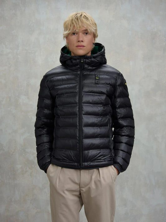 Blauer Giacca Invernale Uomo Charles Nera con Interno Verde