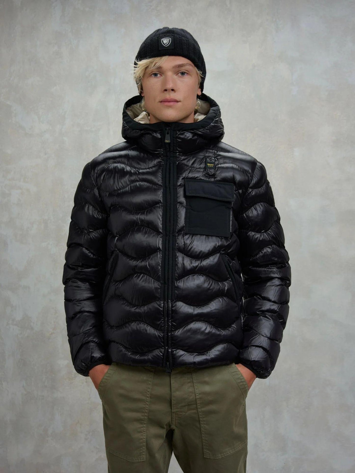 Blauer Giacca Invernale Uomo Bryant Nera con Interno Beige