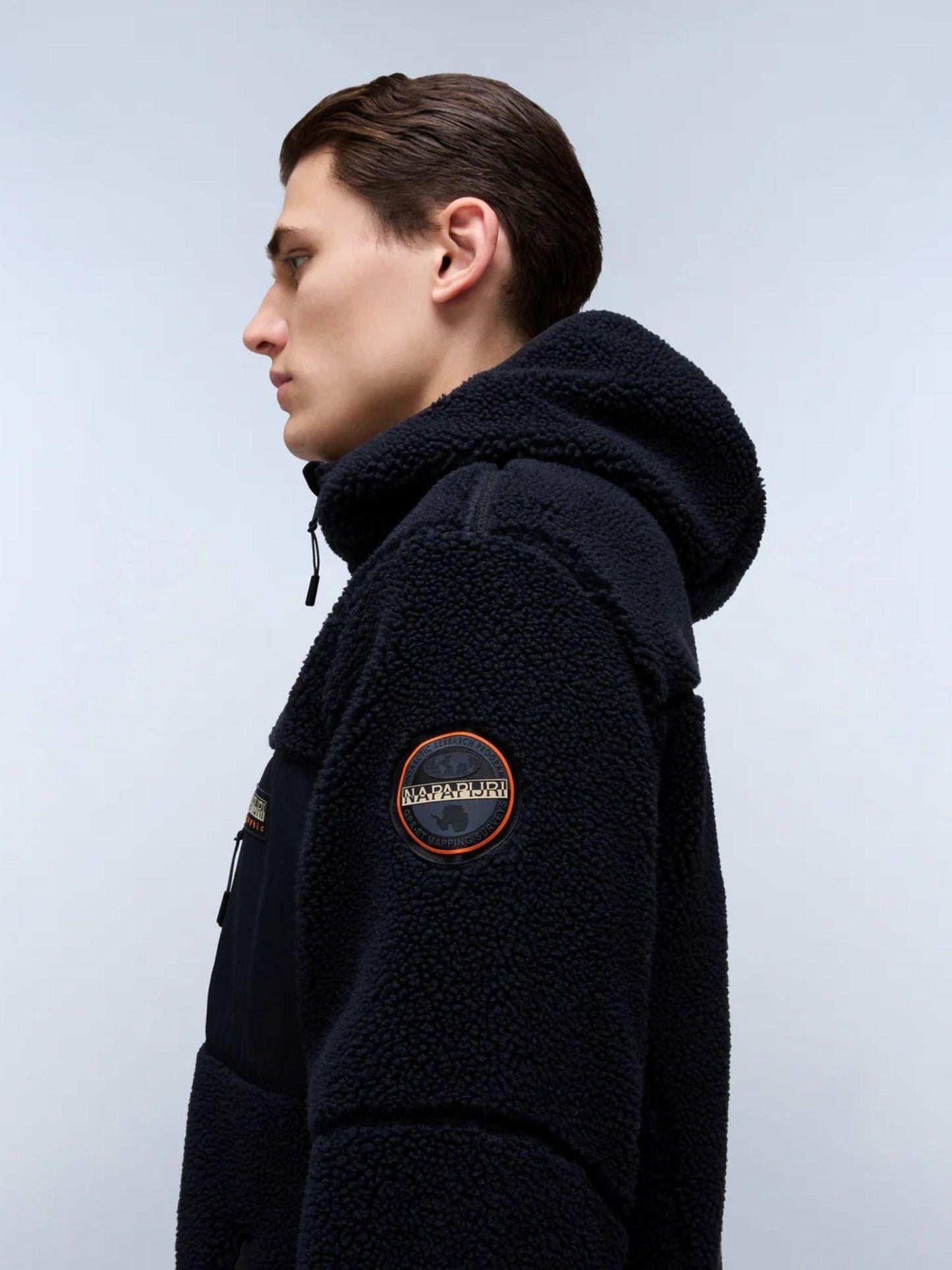 Napapijri Felpa Uomo Yupik Con Cappuccio E Zip In Pile Nero