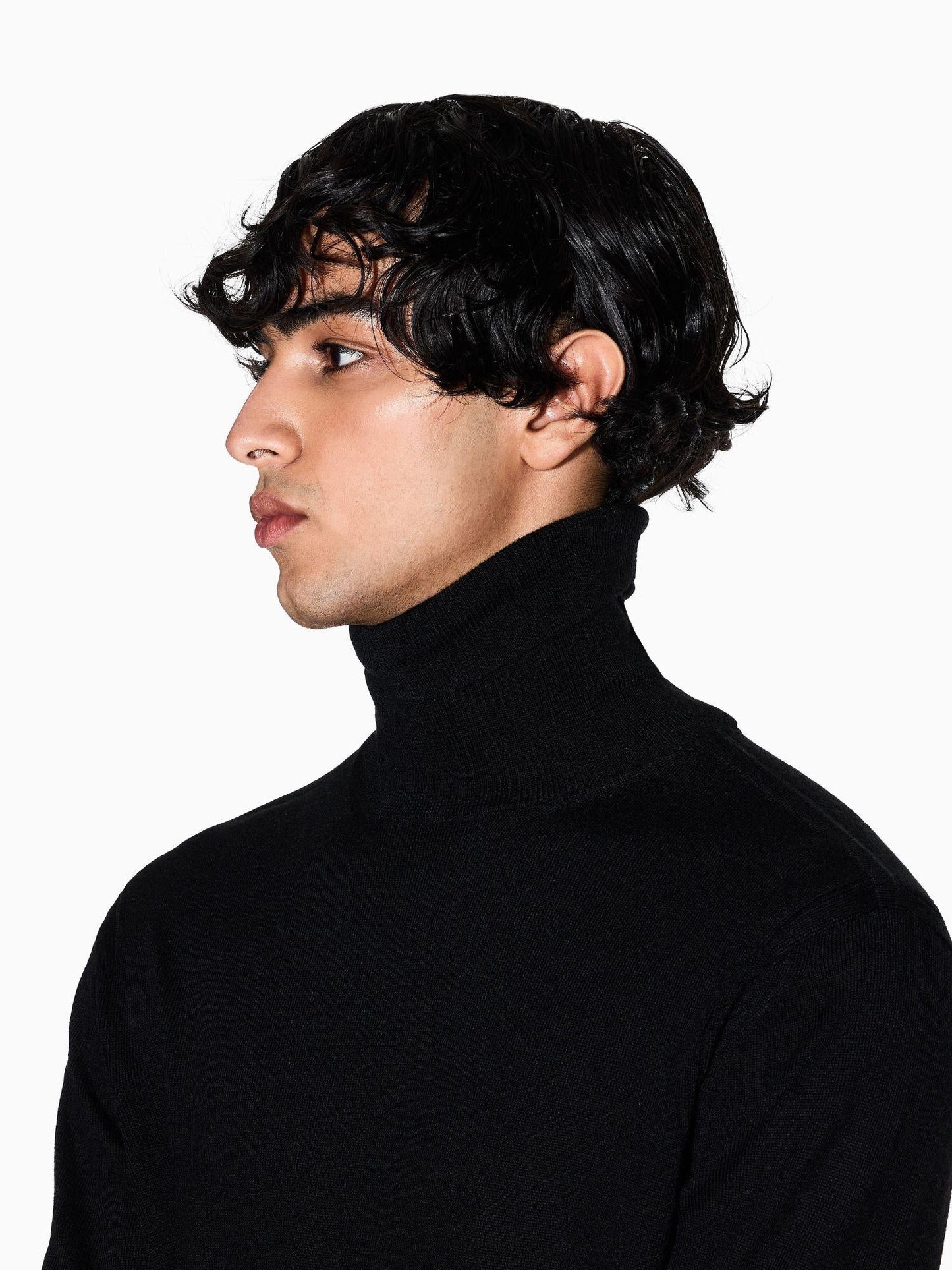 Armani Exchange Maglione dolcevita in misto lana Uomo Nero