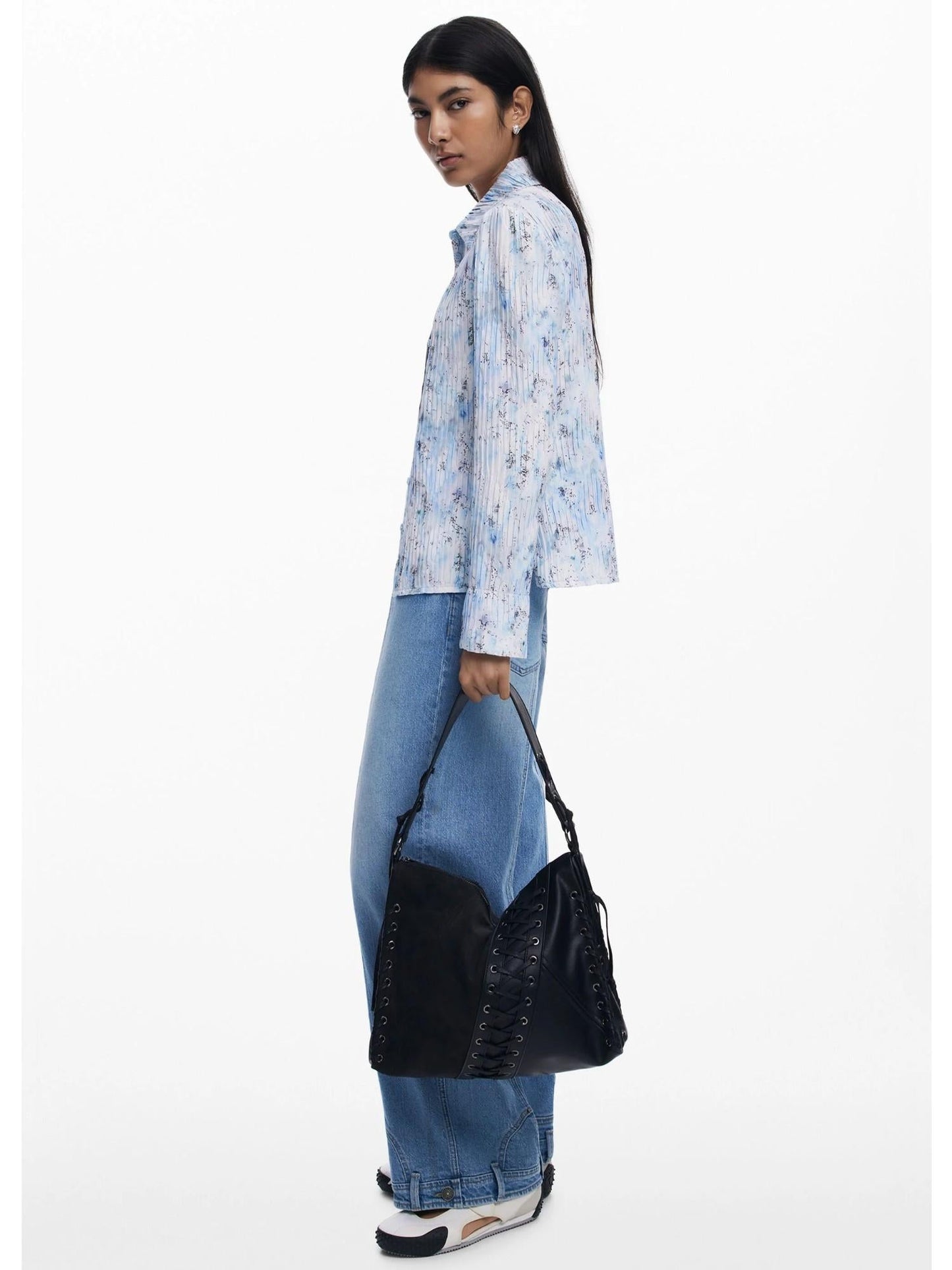 Desigual Borsa a tracolla effetto pelle media Donna Nero