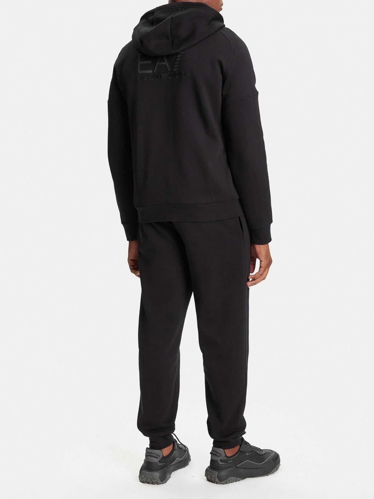 EA7 Emporio Armani Tuta Uomo con cappuccio full zip Nero