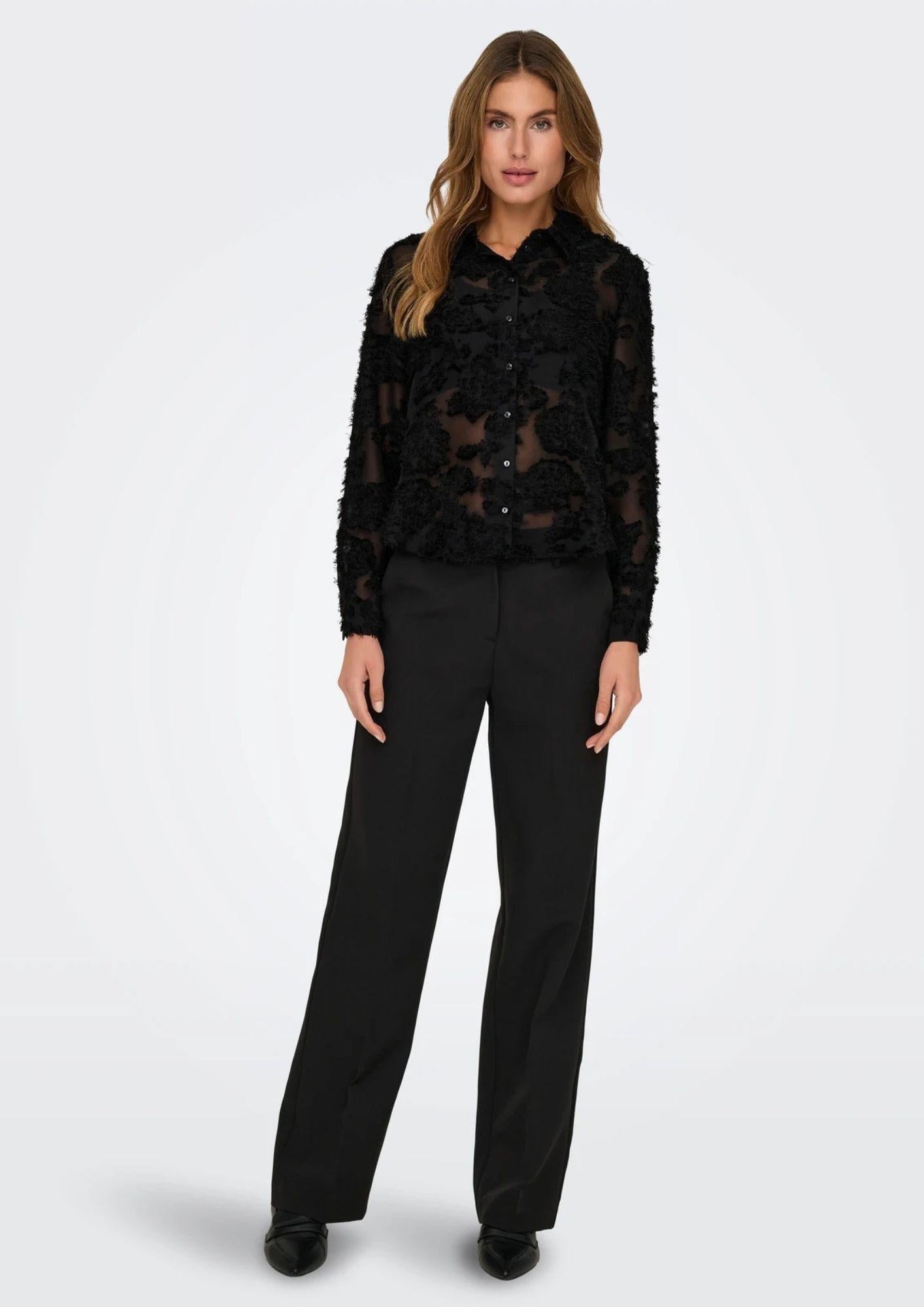 Jacqueline De Yong Camicia Donna Maya Nera