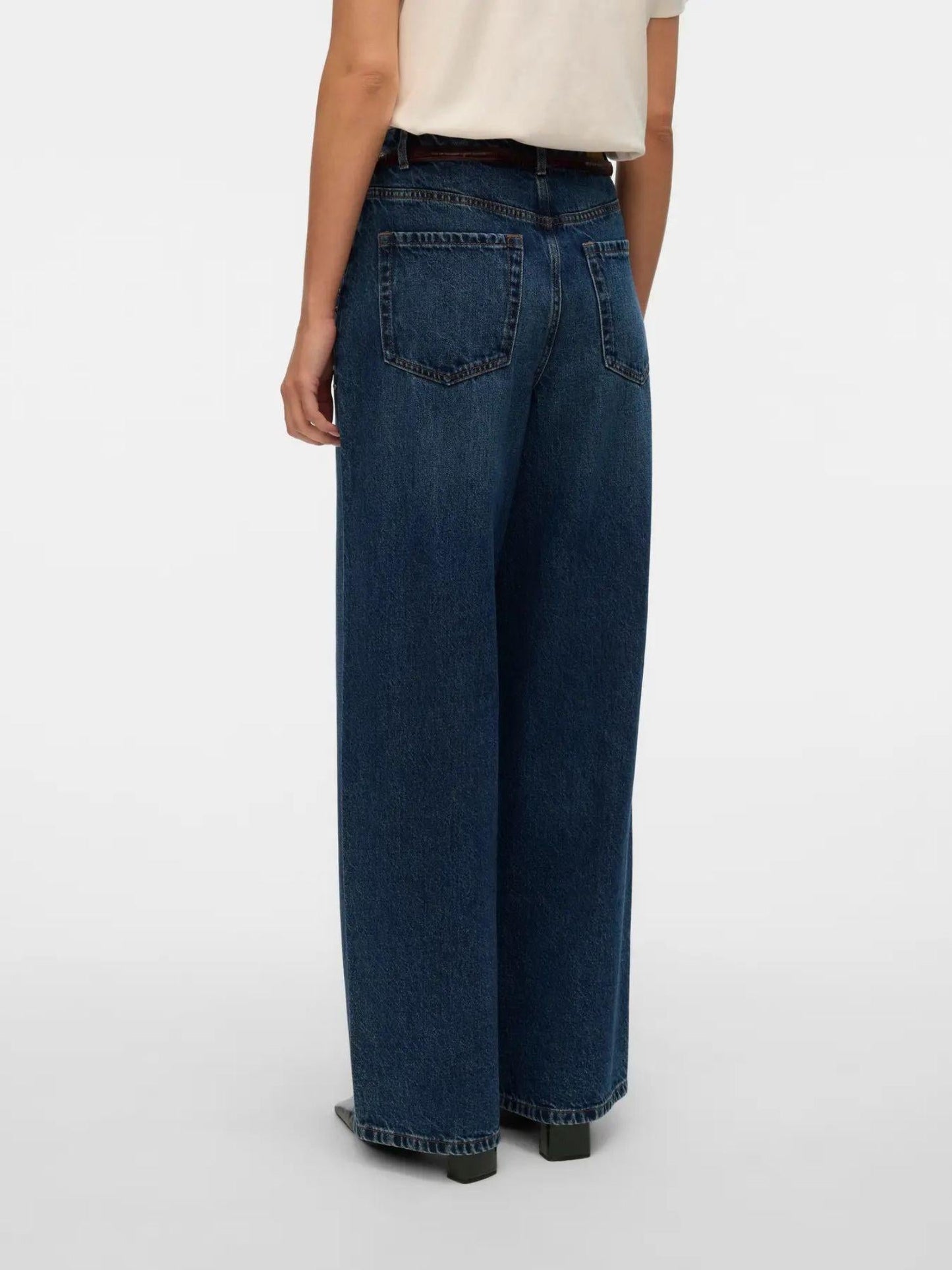 Vero Moda Jeans Donna Rae Wide Fit Dark Blue Denim