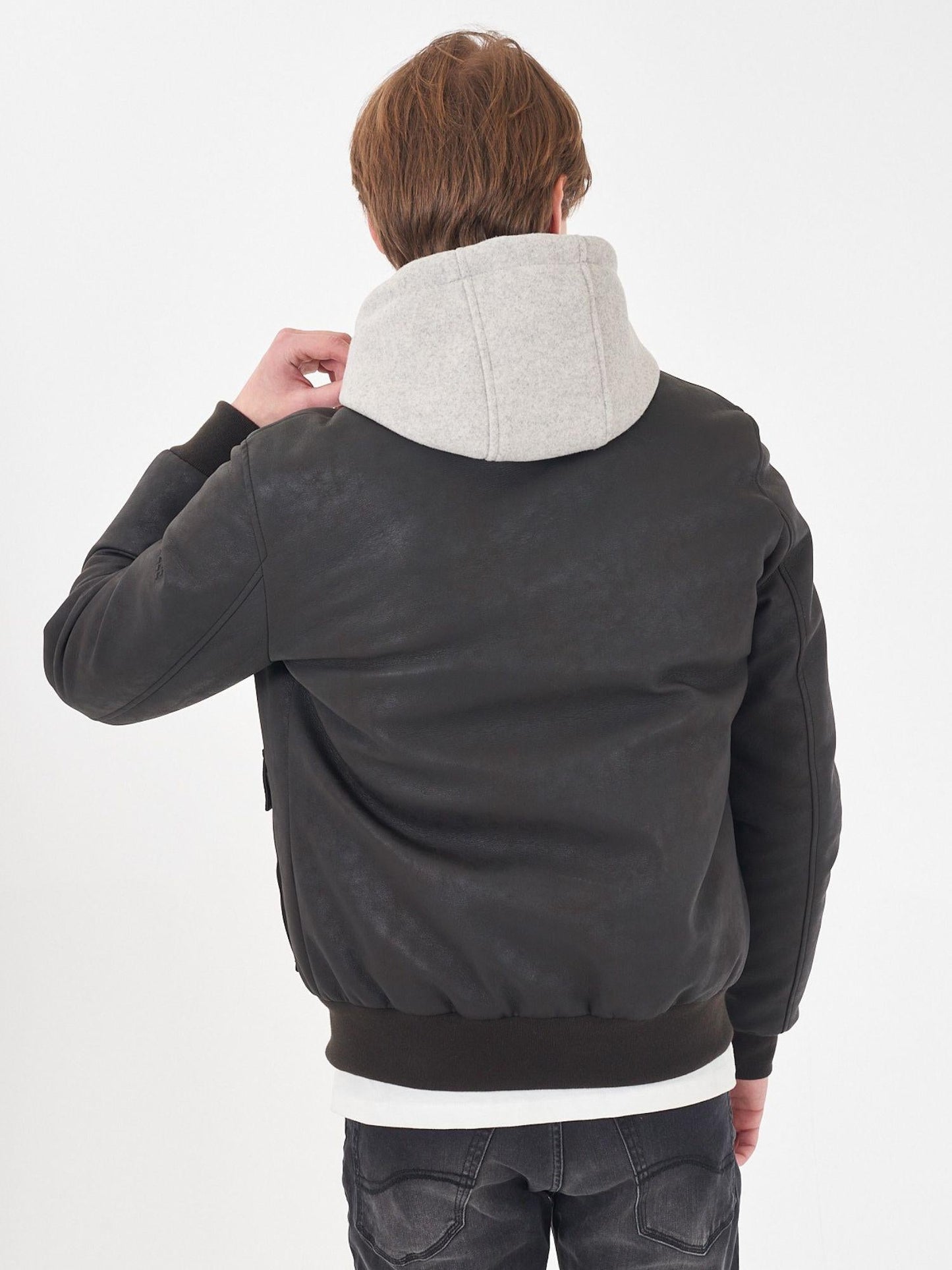 Yes Zee Giubbino Uomo Bomber Marrone Testa di Moro