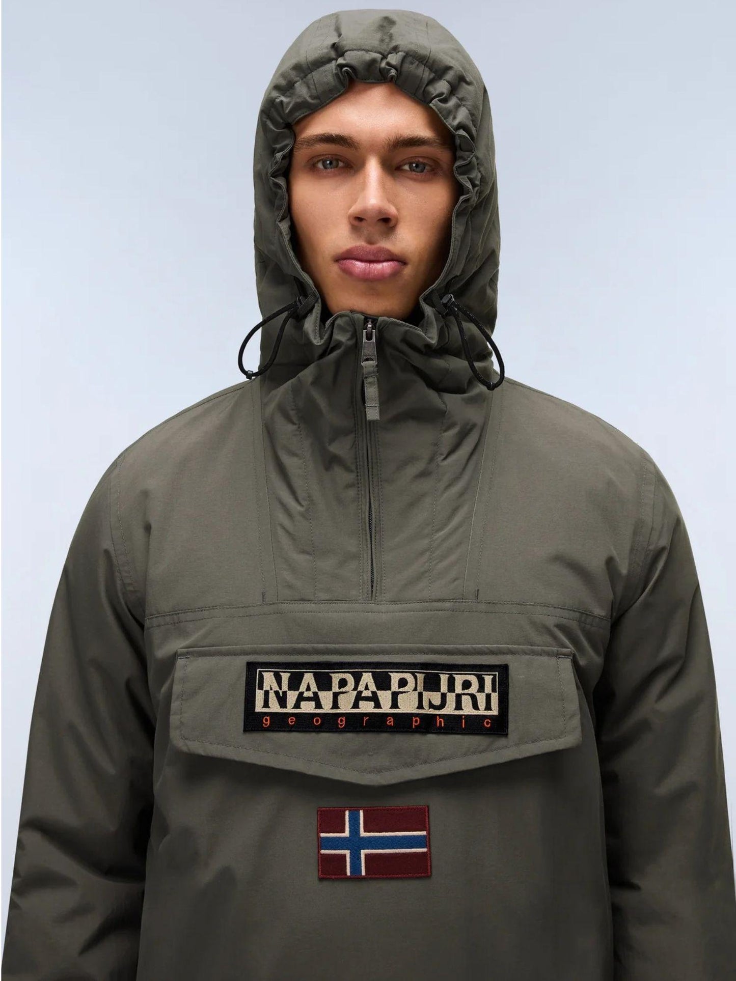 Napapijri Giacca Anorak Invernale Uomo Rainforest Verde Tè