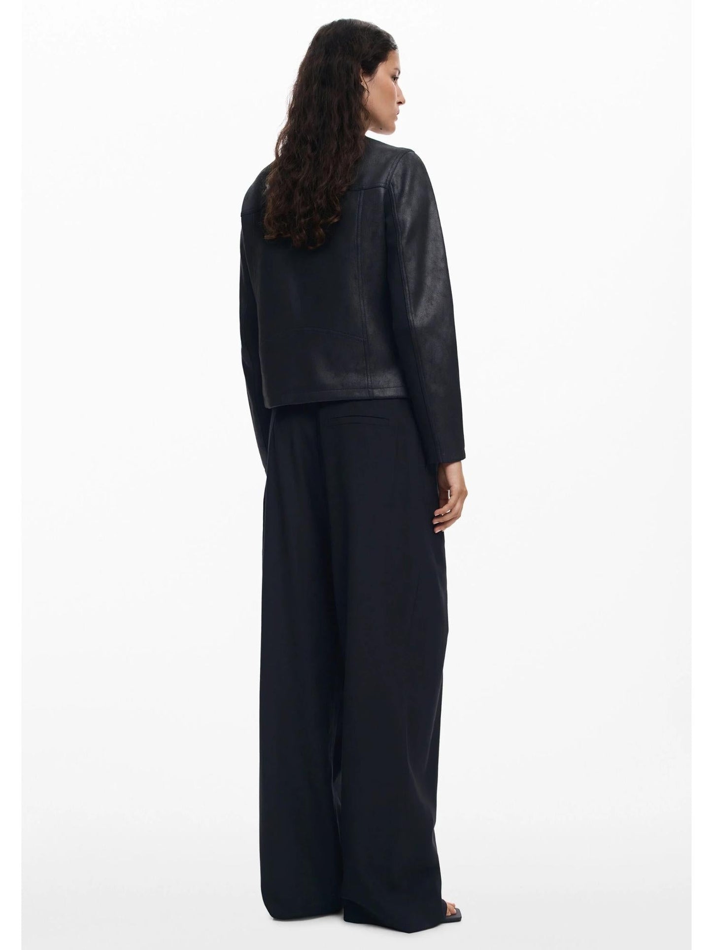 Desigual Giacca Donna Effetto Pelle Combinata Nera