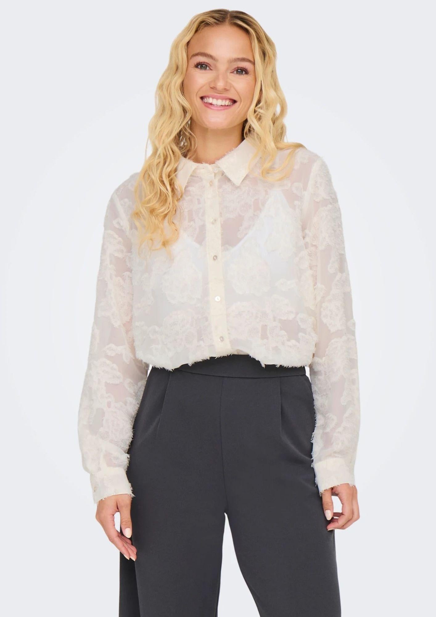 Jacqueline De Yong Camicia Donna Maya Bianca