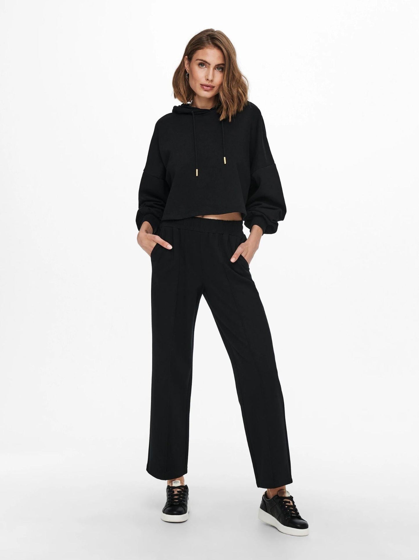 Only ONLPOPTRASH-SUKI Loose Fit Pantaloni a gamba larga Donna Nero