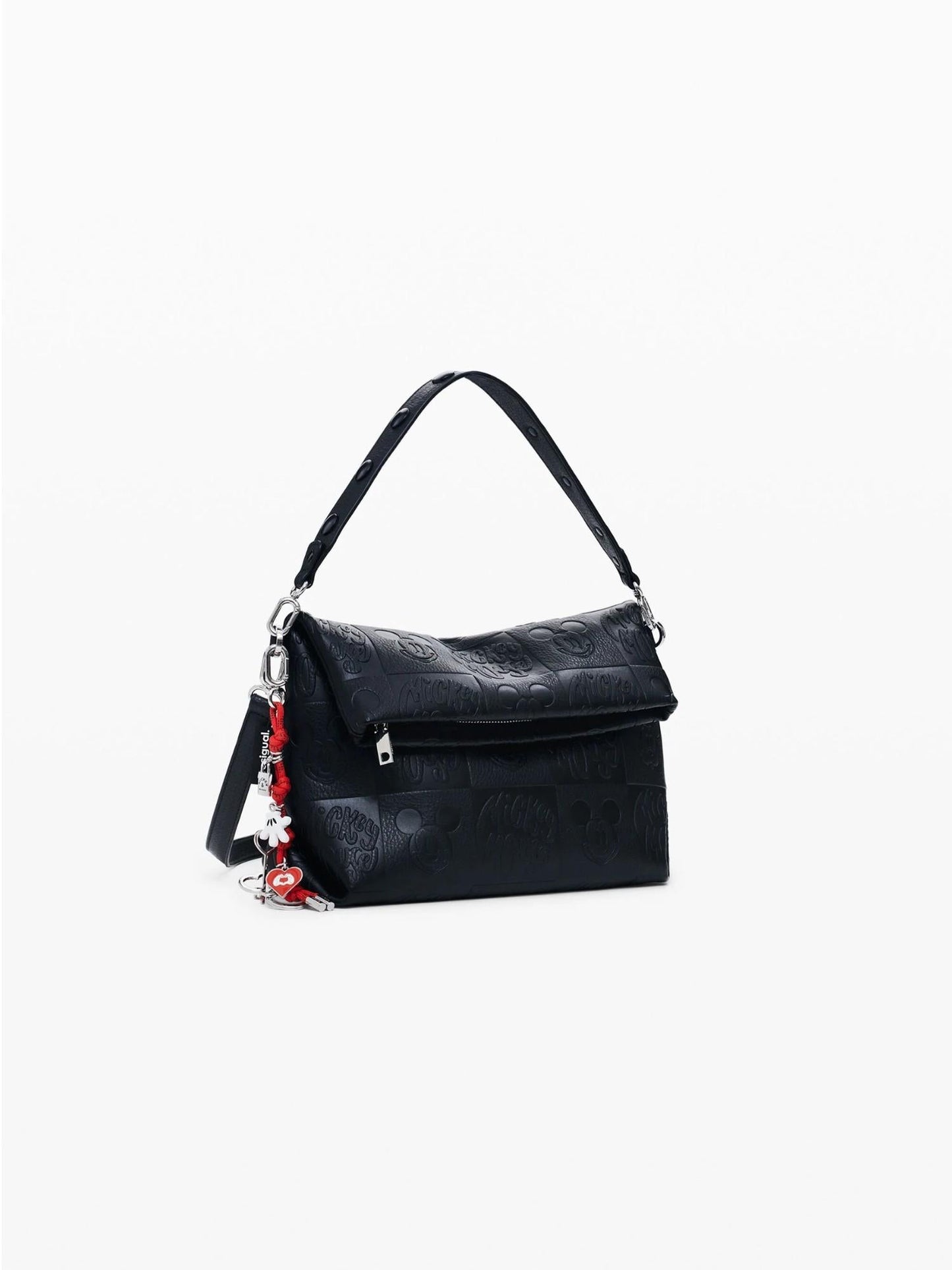 Desigual Borsa a tracolla effetto pelle Mickey media Donna Nero