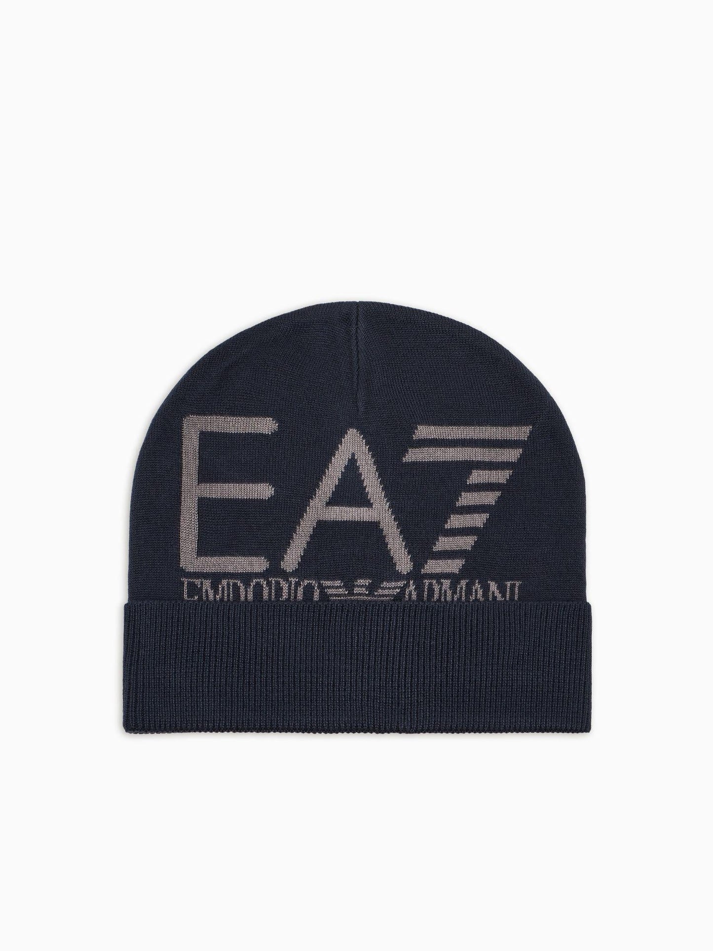 EA7 Emporio Armani Beanie Visibility Con Maxi Logo Unisex Blu