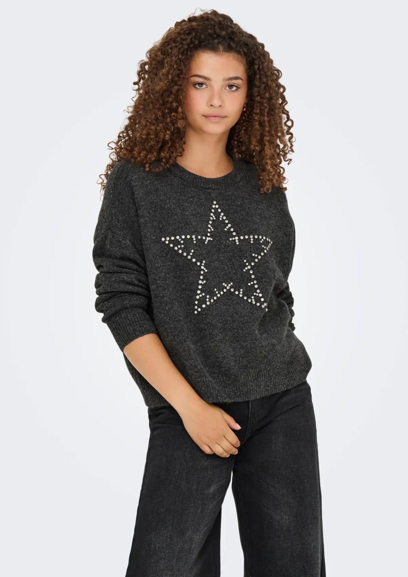 Pullover Donna Only Renata Grigio scuro