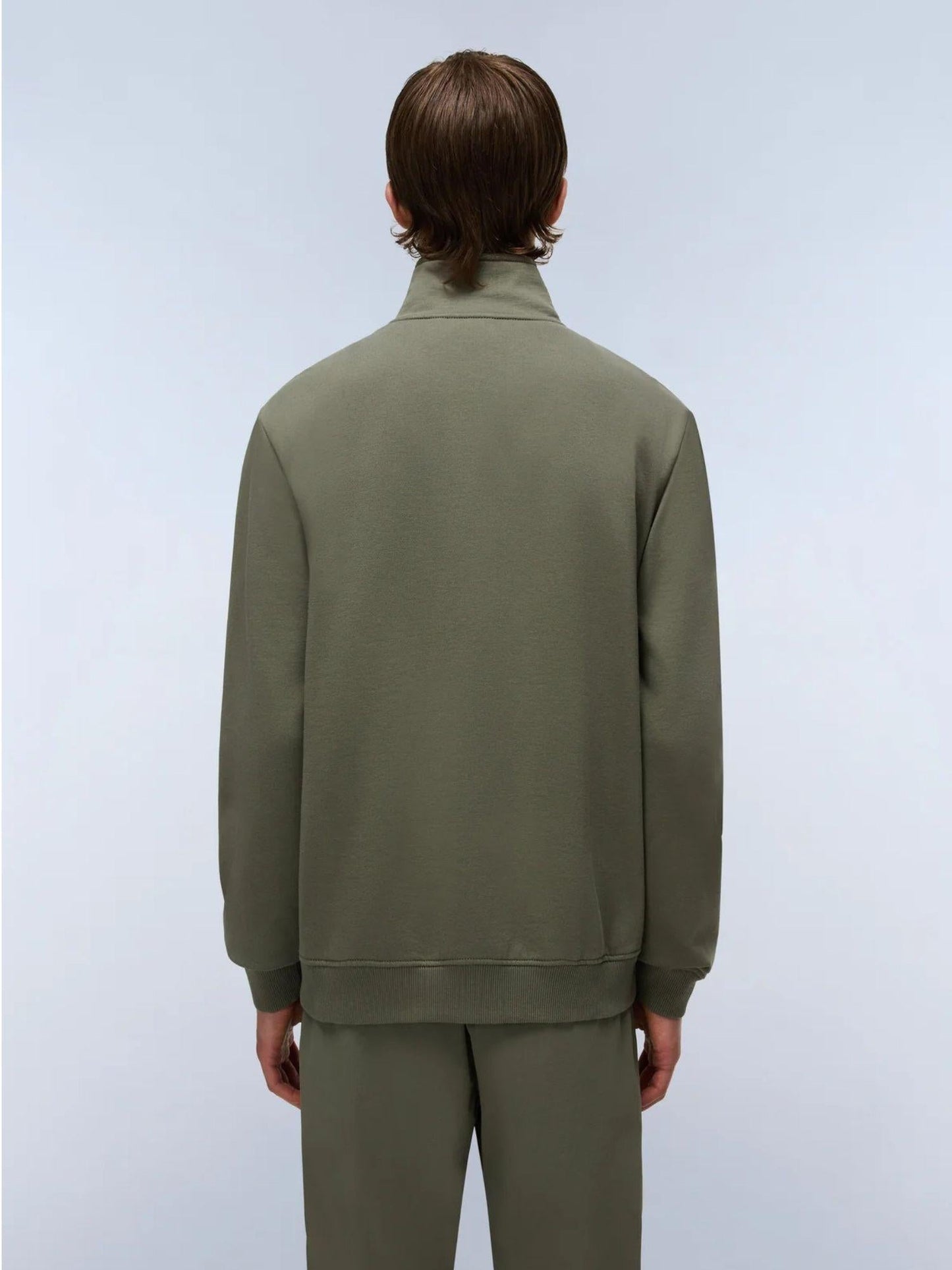 Napapijri Felpa Uomo Balis Winter Con Zip Verde Tè