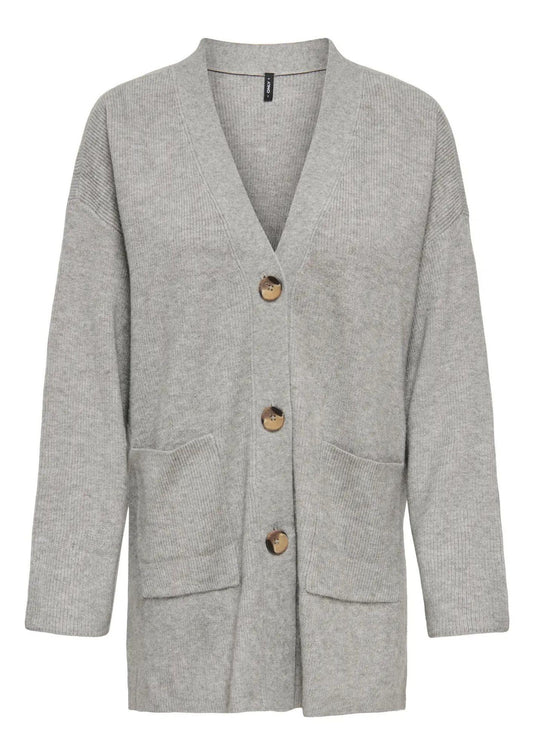 Cardigan Donna Only Ibi Grigio