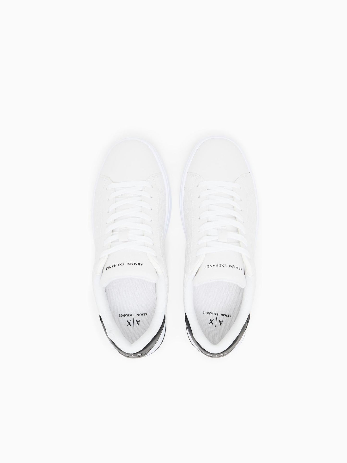 Armani Exchange Scarpe da ginnastica con lacci e logo in rilievo allover Uomo Bianco