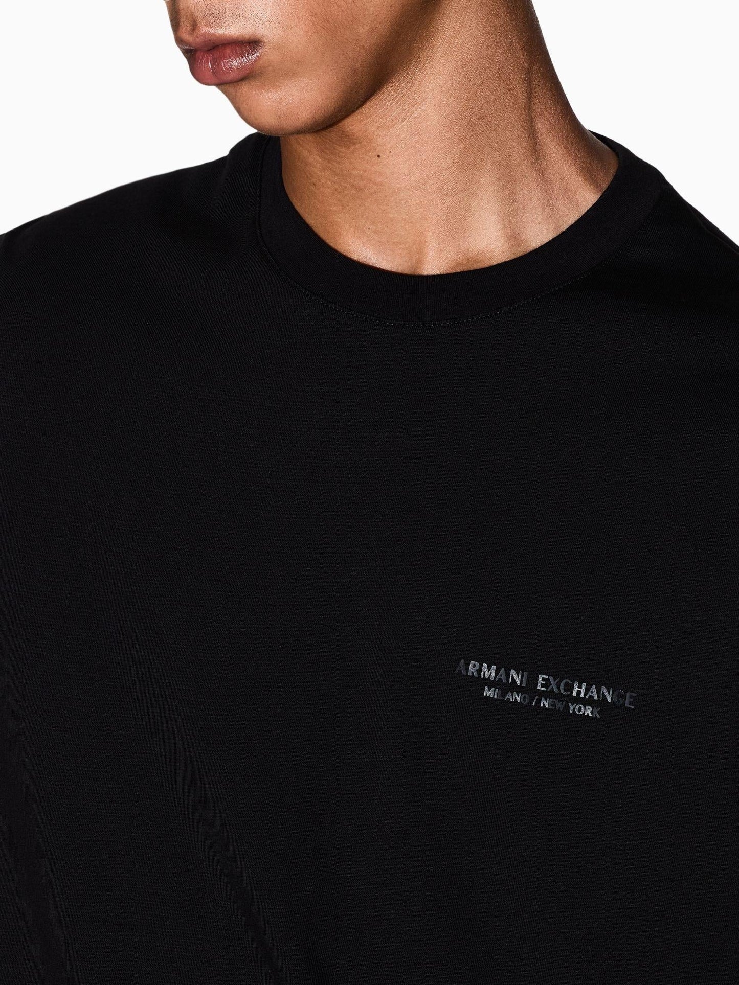 Armani Exchange T-shirt regular fit con logo Uomo Nero