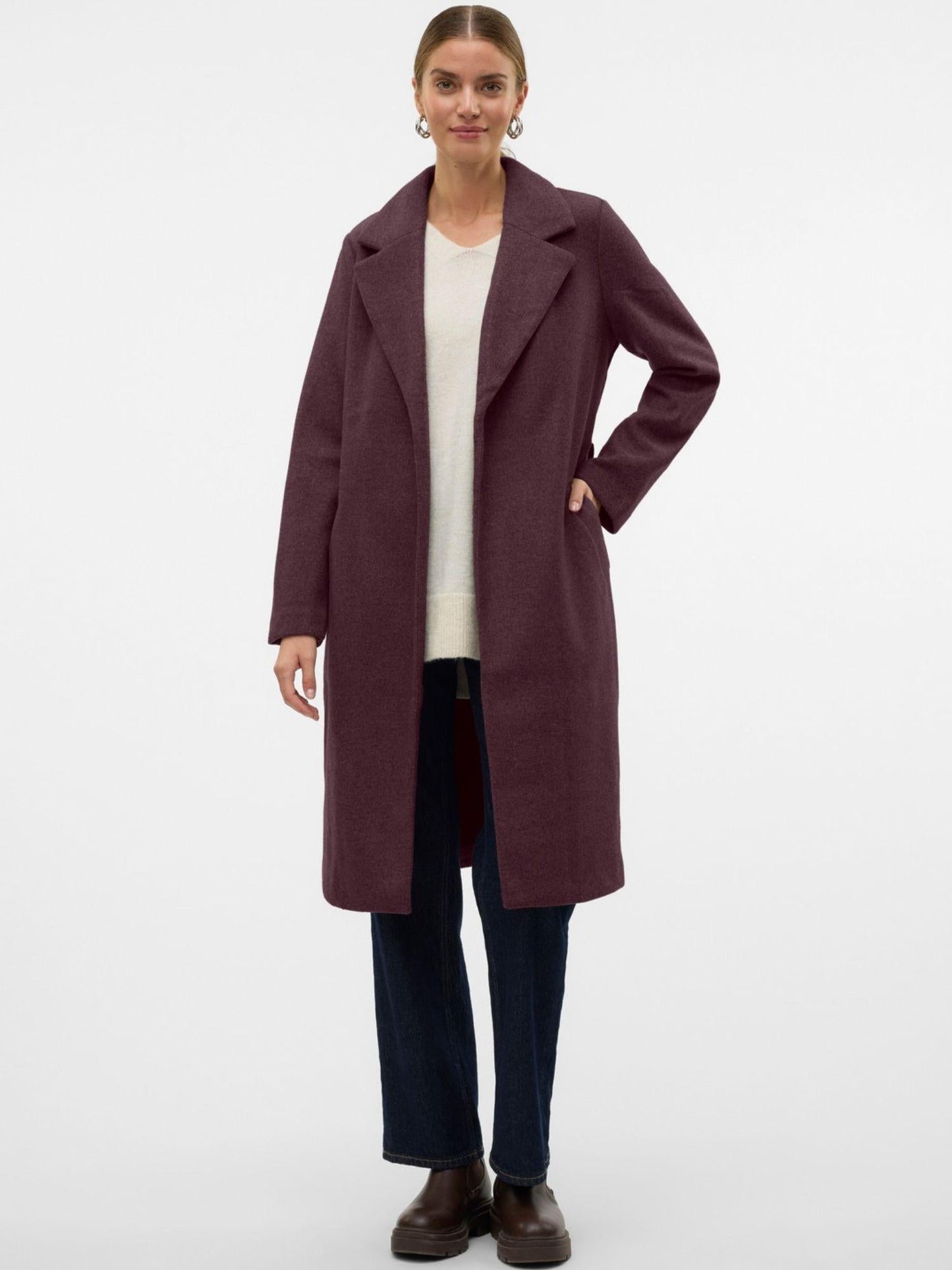 Vero Moda Cappotto Donna Fortuneaya Bordeaux