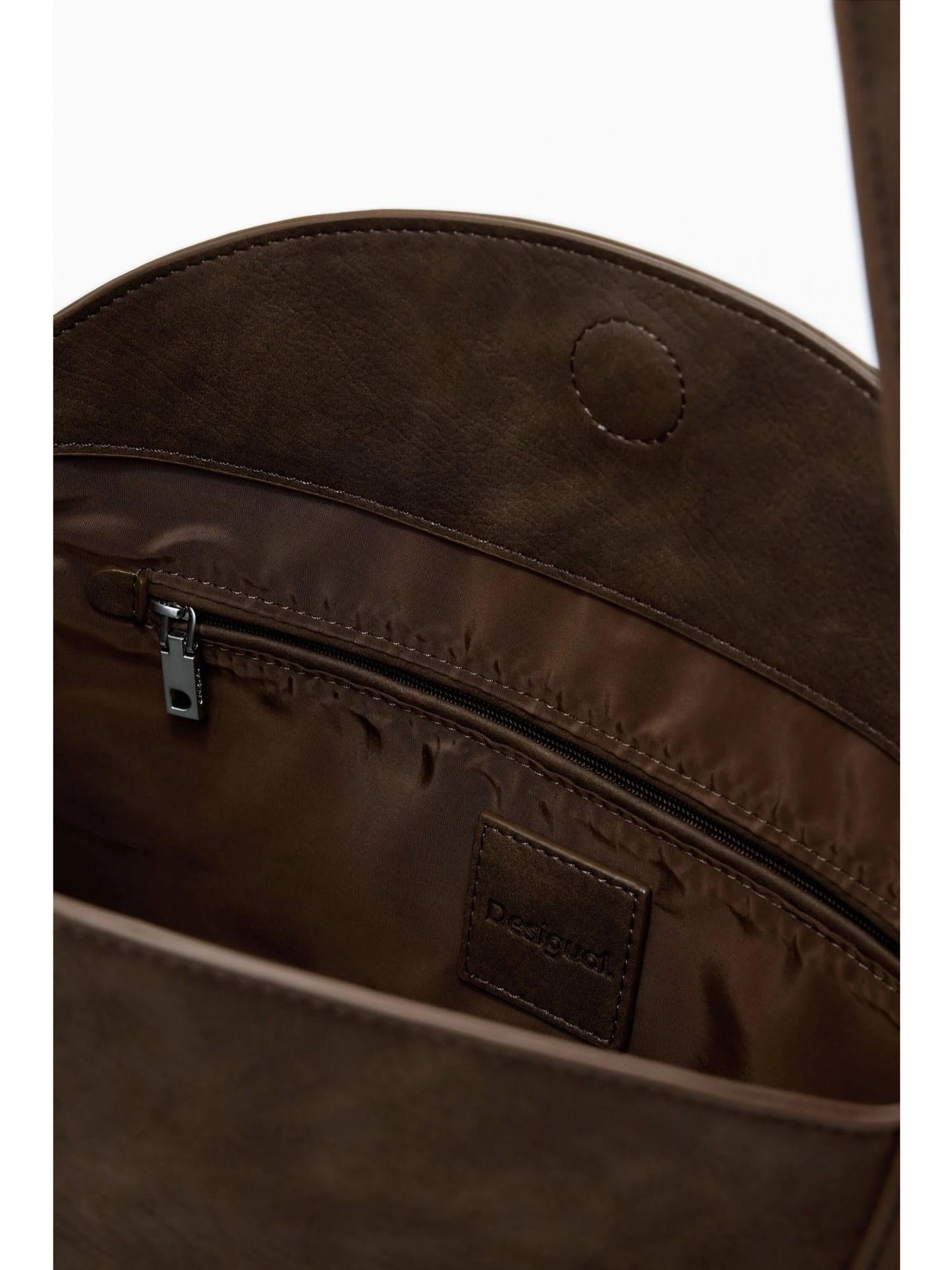 Desigual Borsa a mano media con patch e borchie Donna Marrone