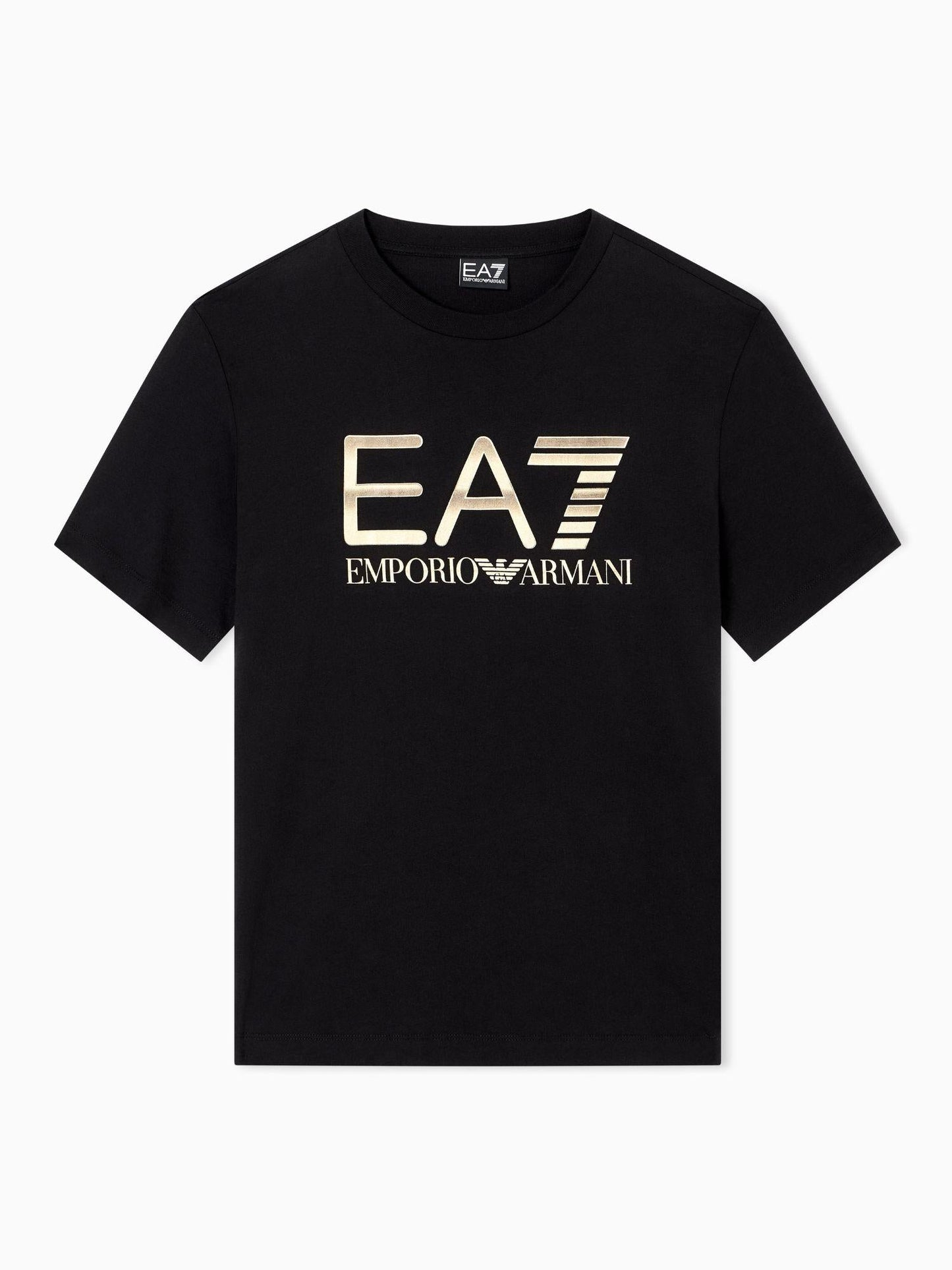 EA7 Emporio Armani T-shirt Uomo Logo Series In Cotone Con Maxi Logo Nero