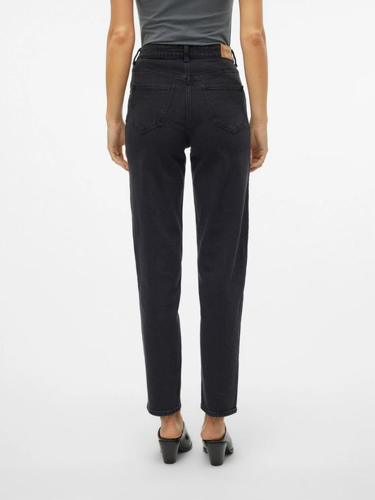 Vero Moda Jeans Donna Tessa A Vita Alta Mom Fit Dark Grey Denim