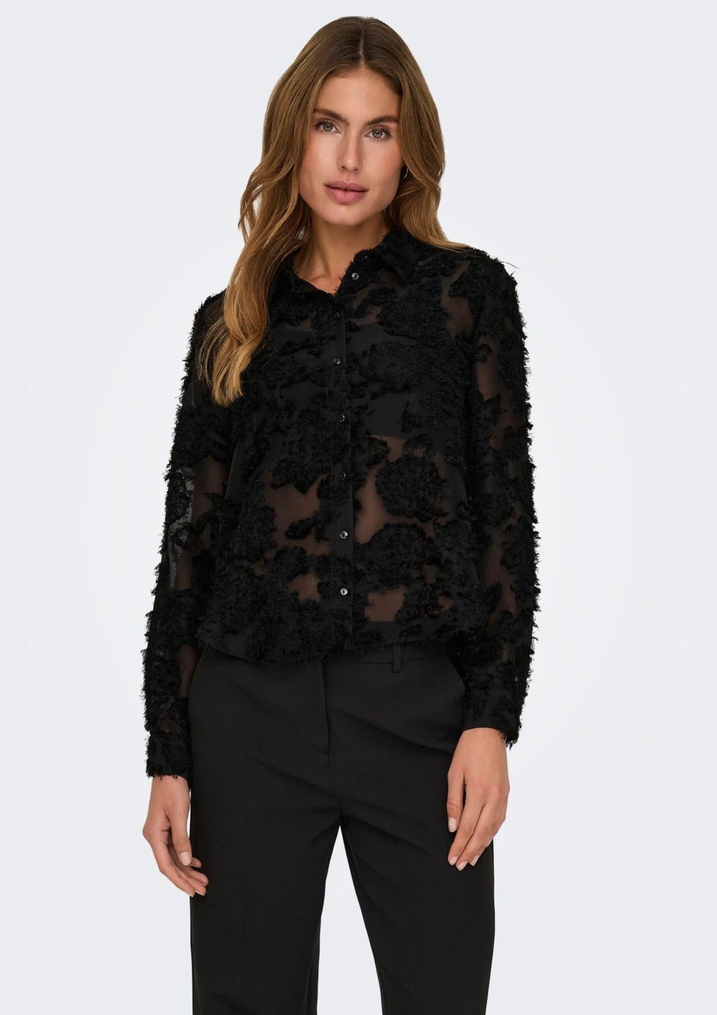 Jacqueline De Yong Camicia Donna Maya Nera