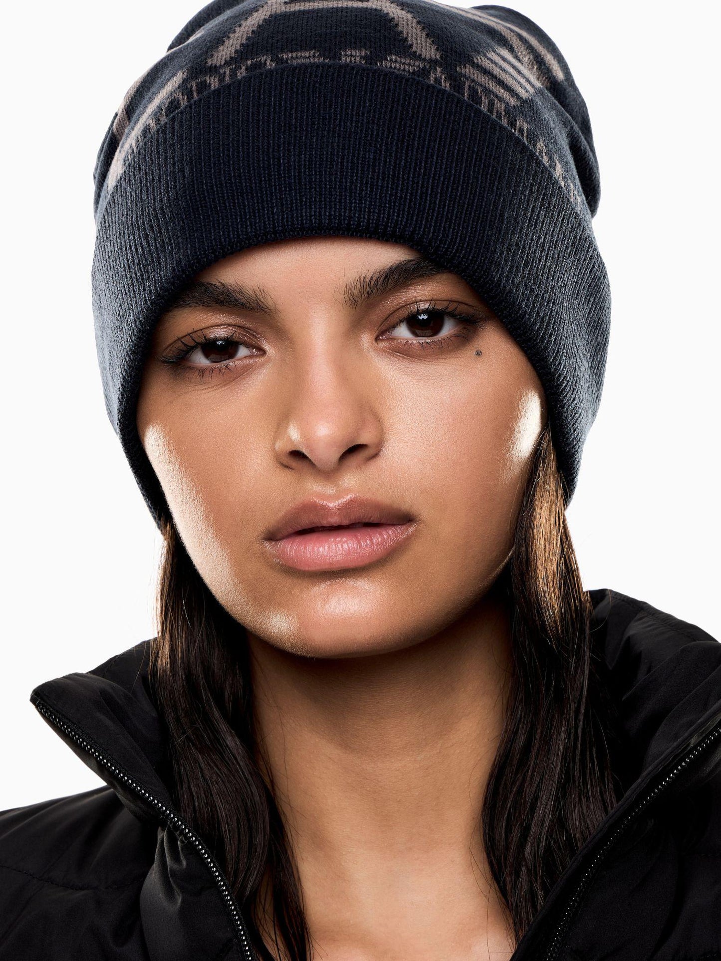 EA7 Emporio Armani Beanie Visibility Con Maxi Logo Unisex Blu