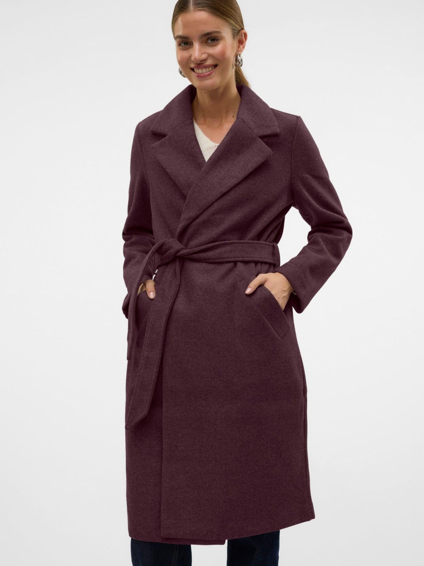 Vero Moda Cappotto Donna Fortuneaya Bordeaux