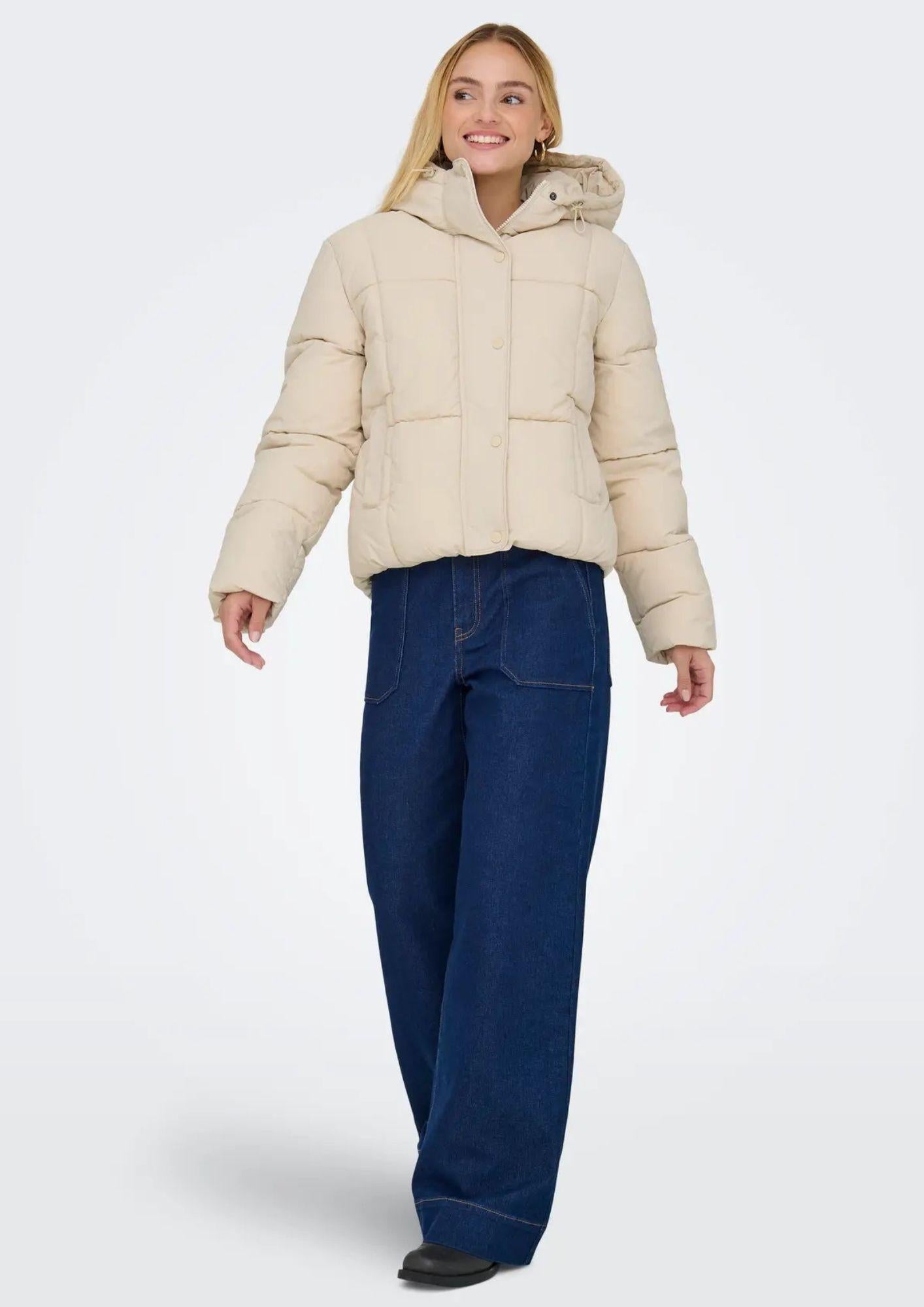 Jacqueline De Yong Giacca Invernale Donna Wonder Crema