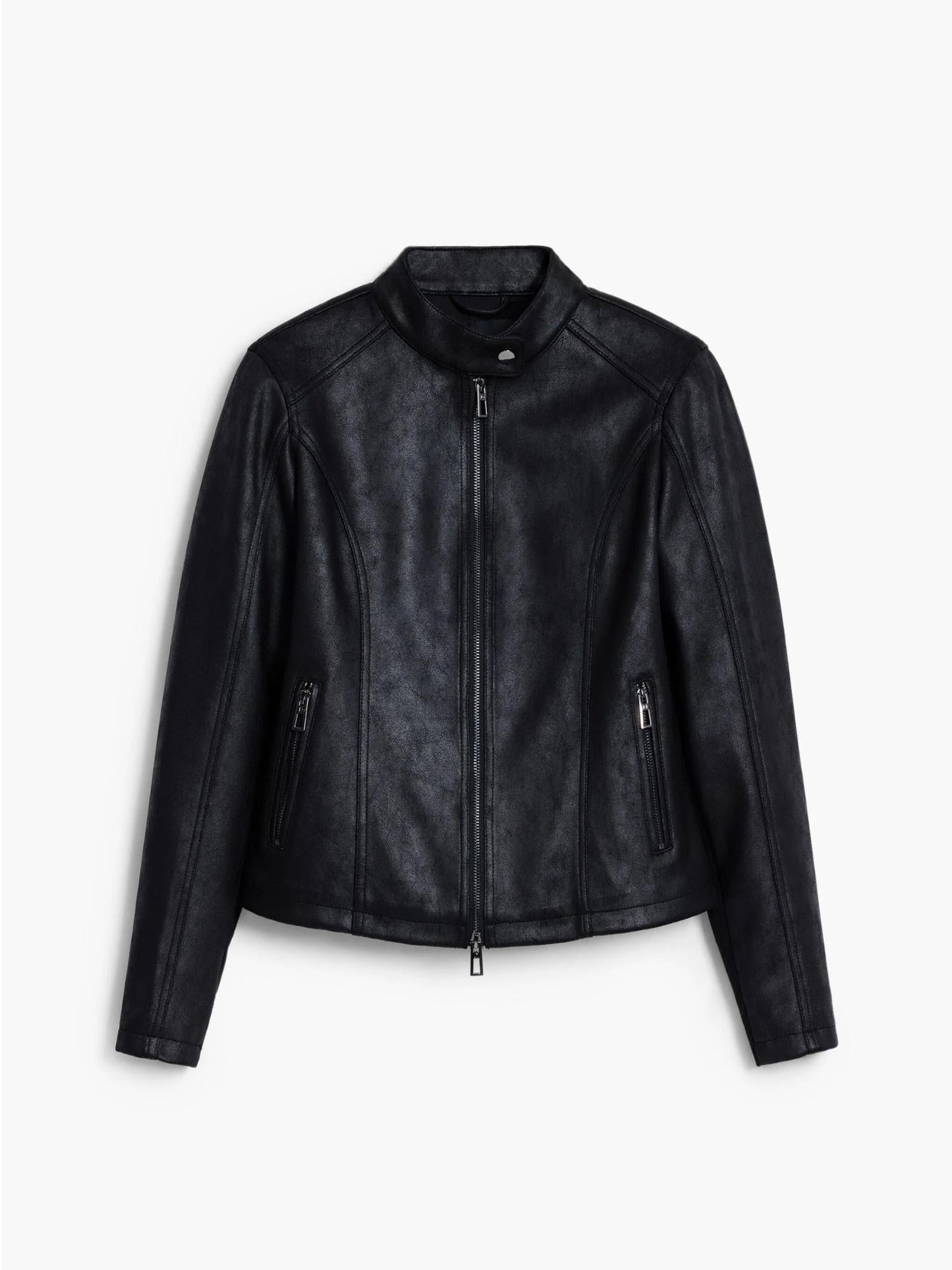 Desigual Giacca Donna Effetto Pelle Combinata Nera