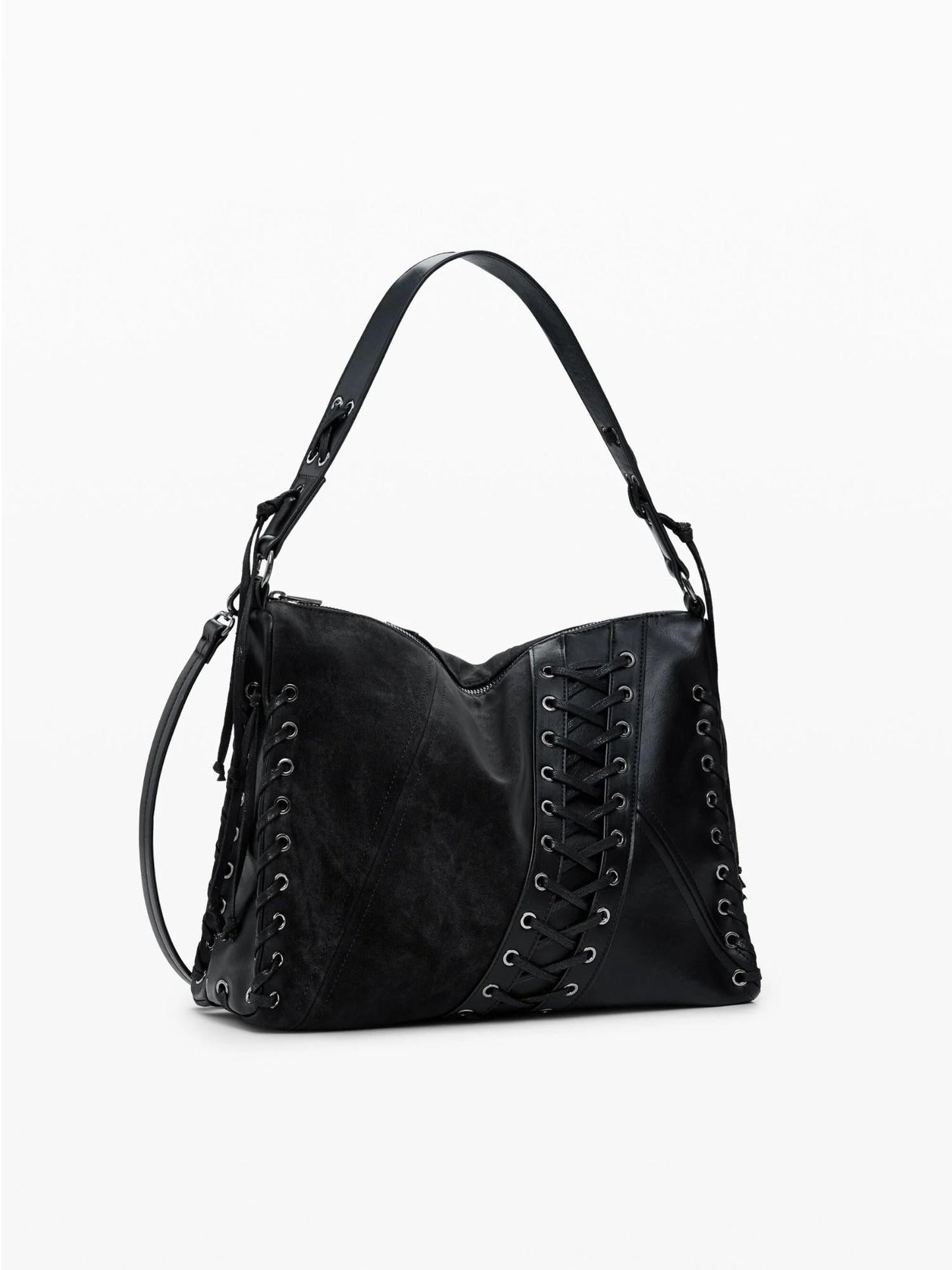 Desigual Borsa a tracolla effetto pelle media Donna Nero