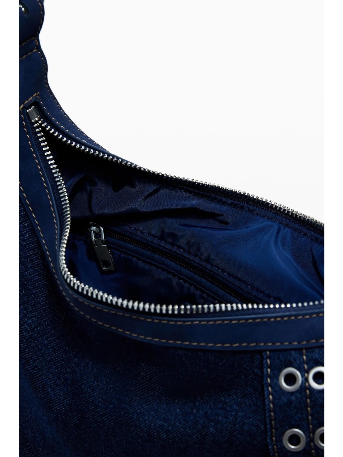 Desigual Borsa di jeans con fibbie media Donna Blu