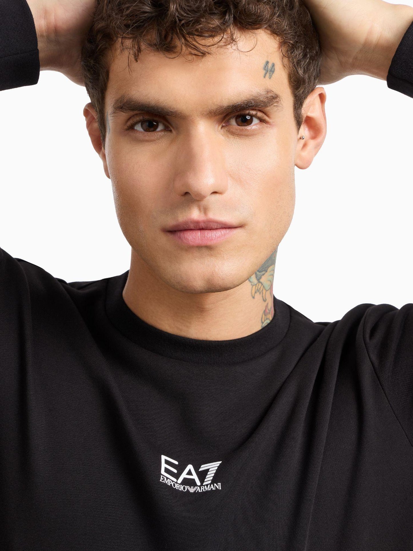 EA7 Emporio Armani Tuta Uomo Core Identity In Misto Cotone Nero