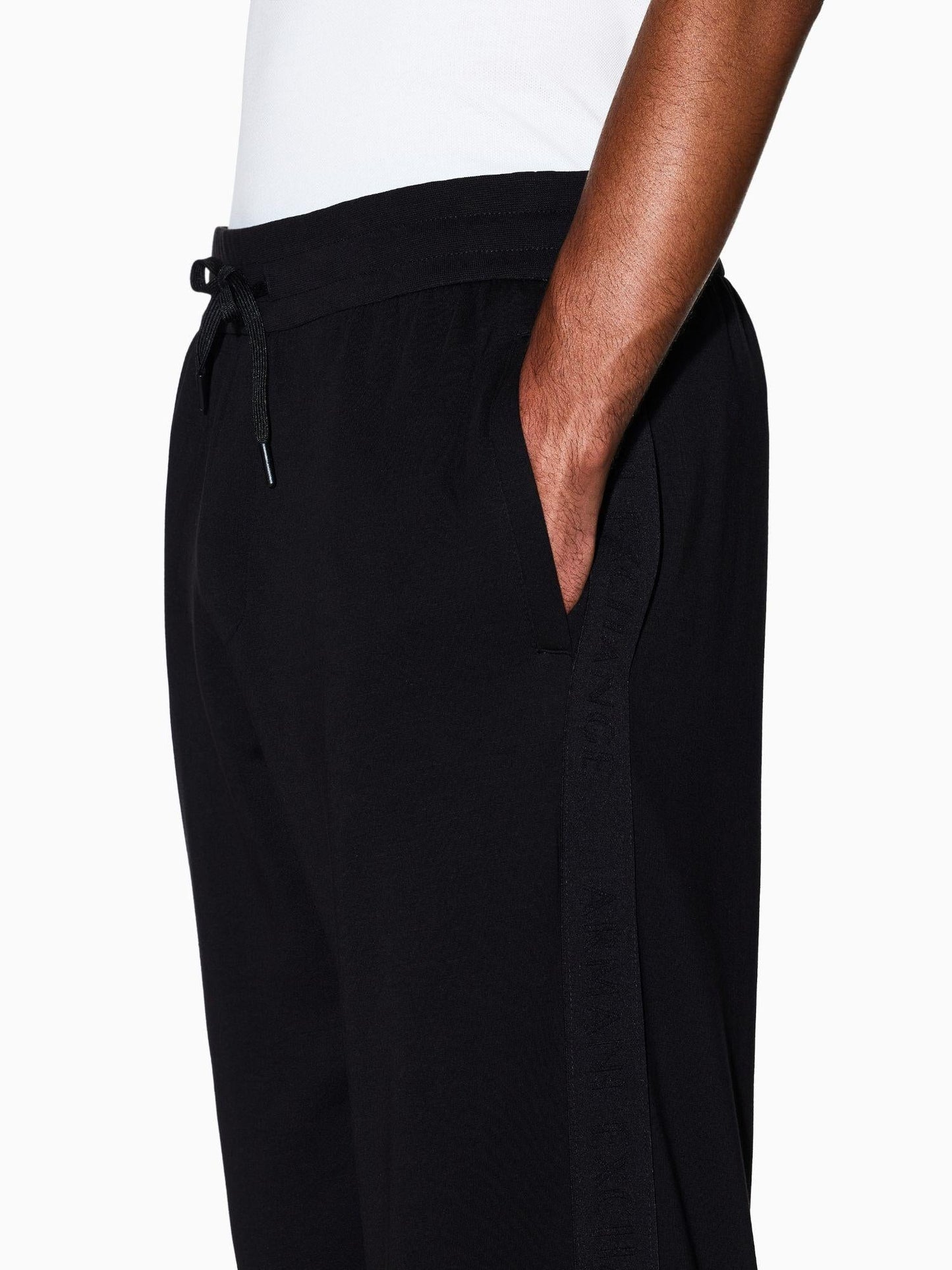 Armani Exchange Pantaloni Jogger Bande Logate Uomo Nero