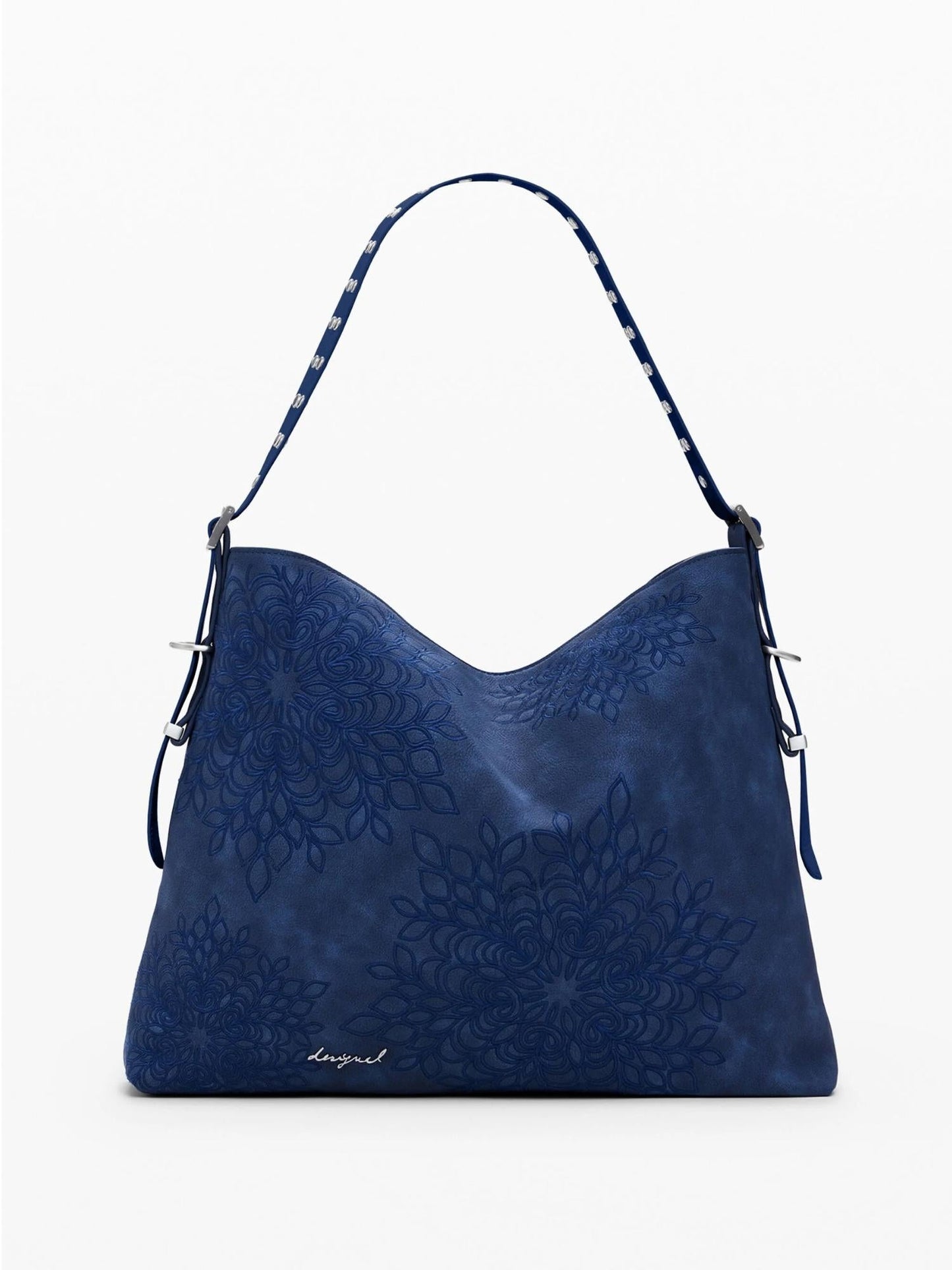 Desigual Borsa a spalla media con rilievo mandala Donna Blu