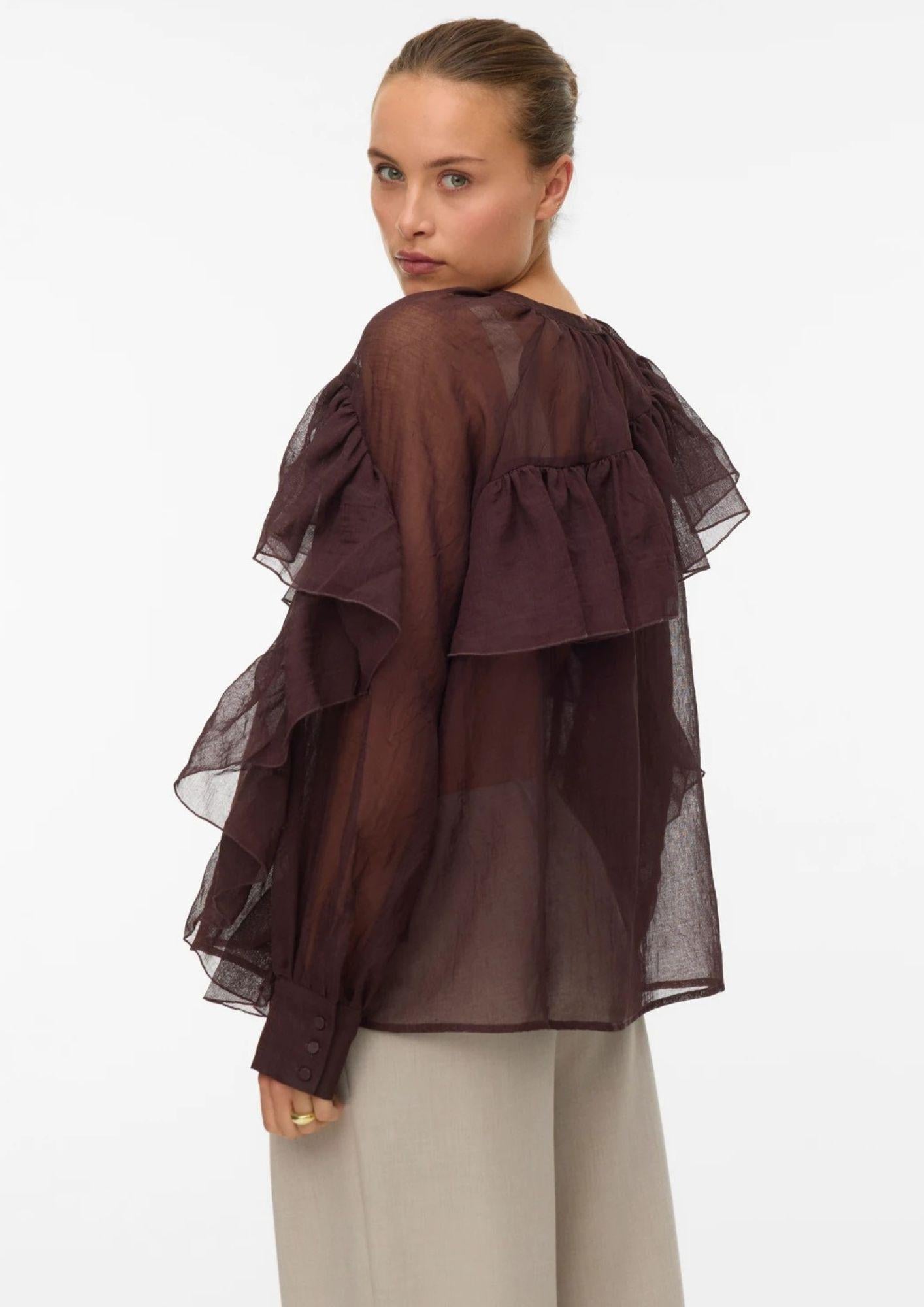 Vero Moda Camicia Donna Sabrina Marrone Cioccolato