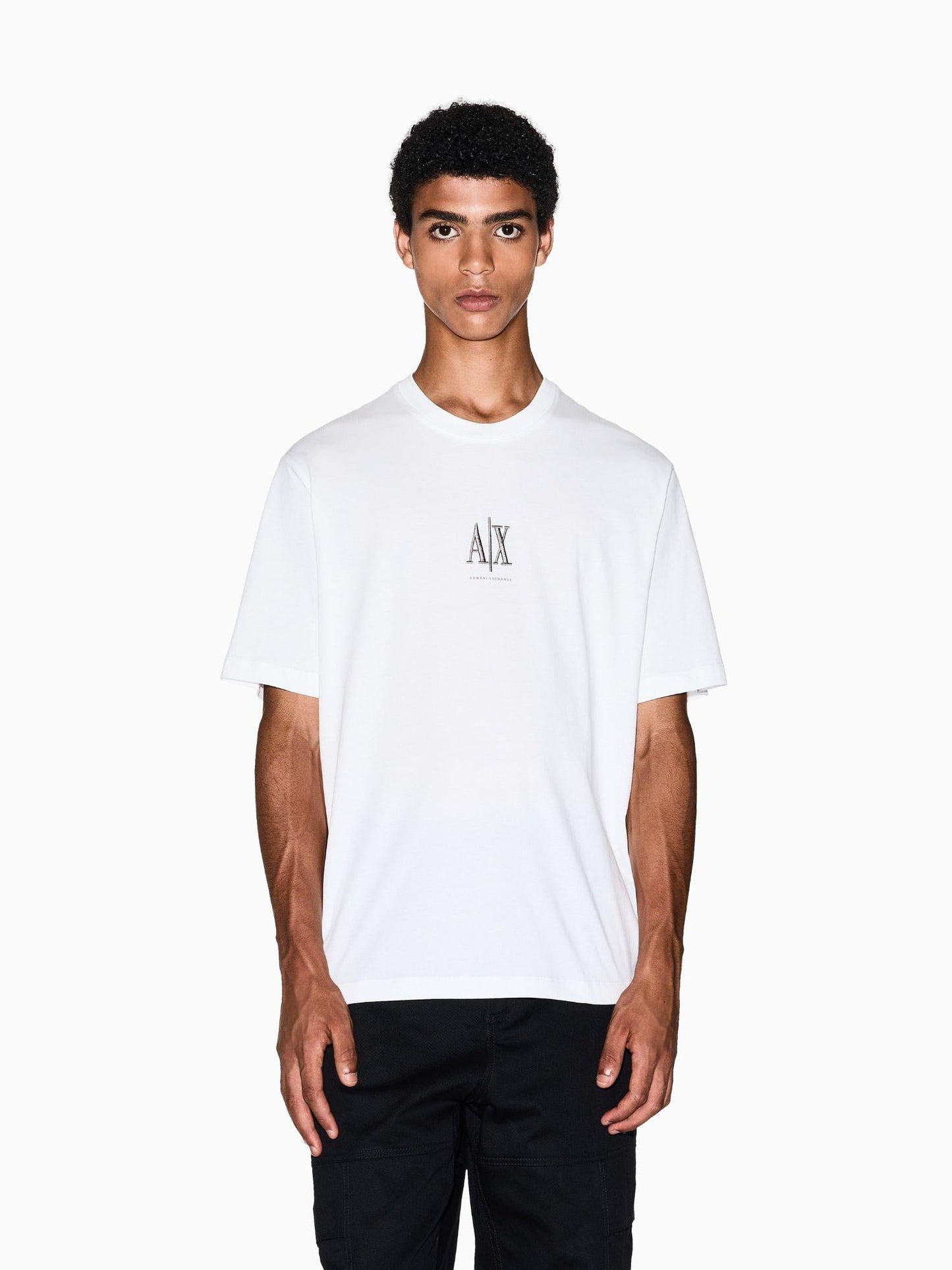 Armani Exchange T-Shirt con logo ricamato Uomo Bianco