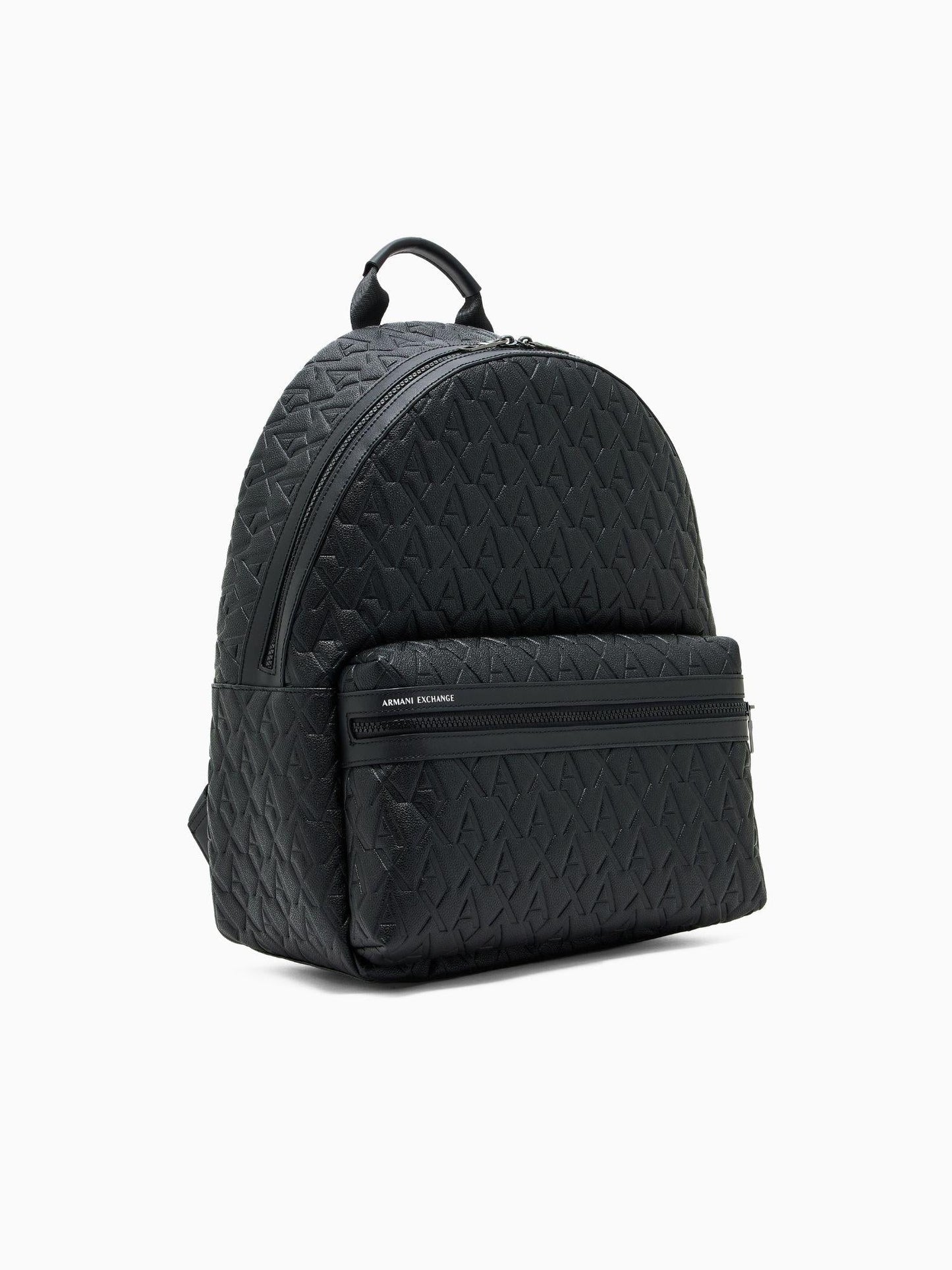 Armani Exchange Zaino con logo allover in tessuto riciclato ASV Nero