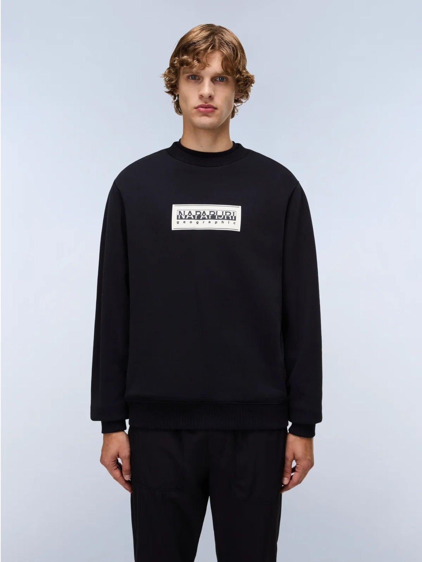 Napapijri Felpa Uomo Box Logo Nero