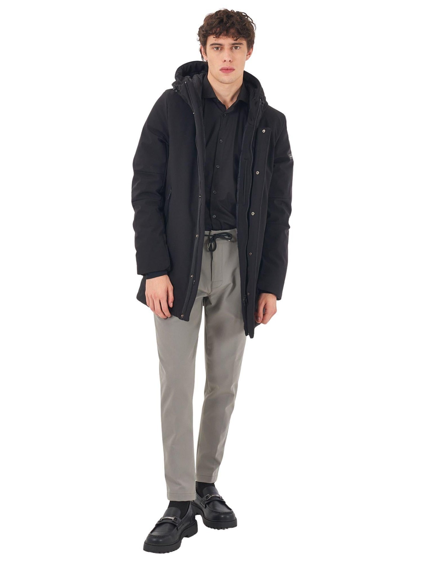 Yes Zee Uomo Cappotto Nero