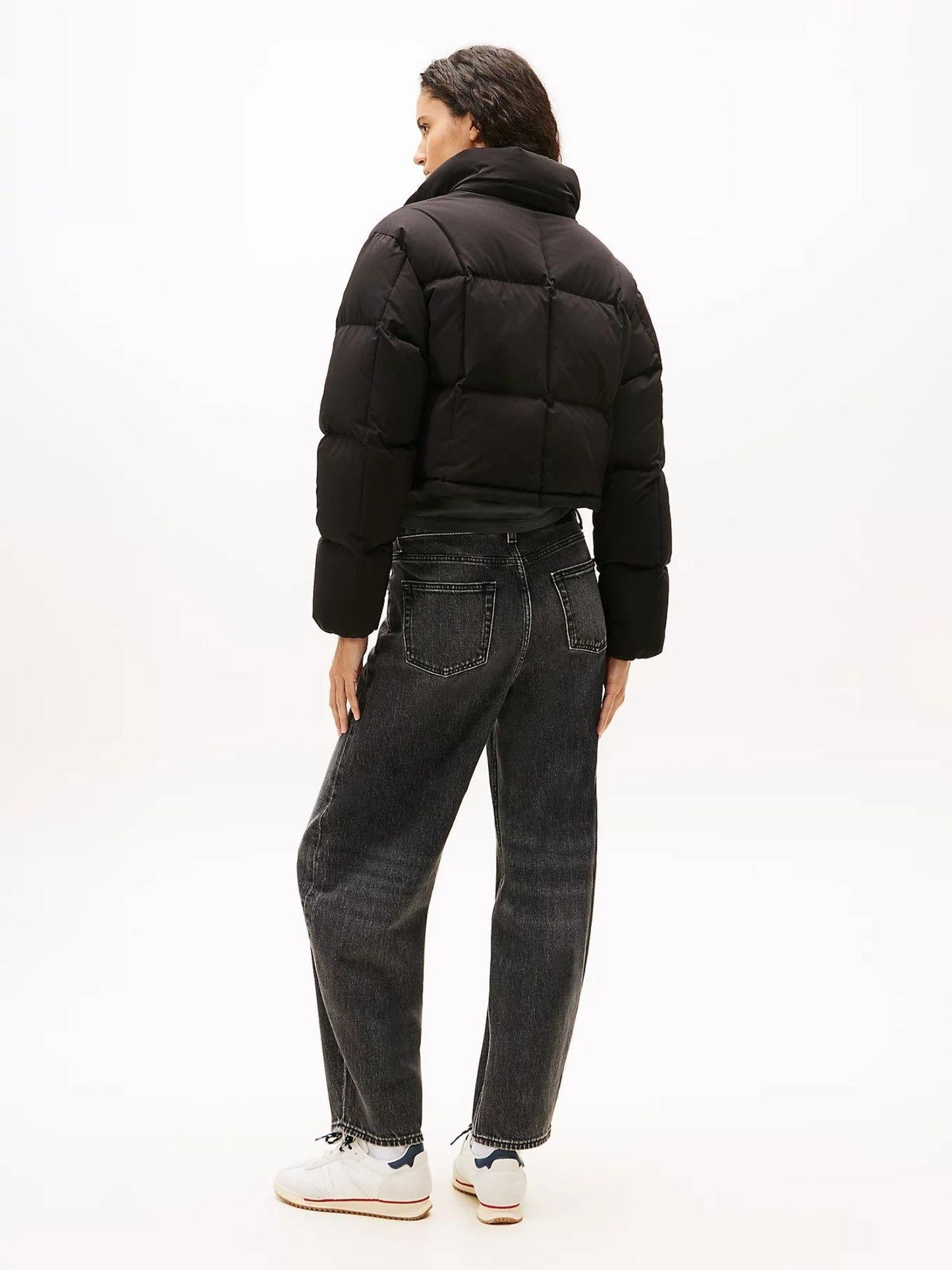 Tommy Hilfiger Piumino Donna Alaska Cropped Fit Nero