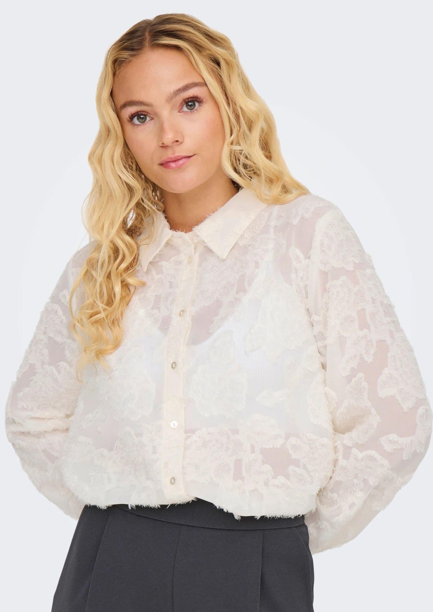 Jacqueline De Yong Camicia Donna Maya Bianca