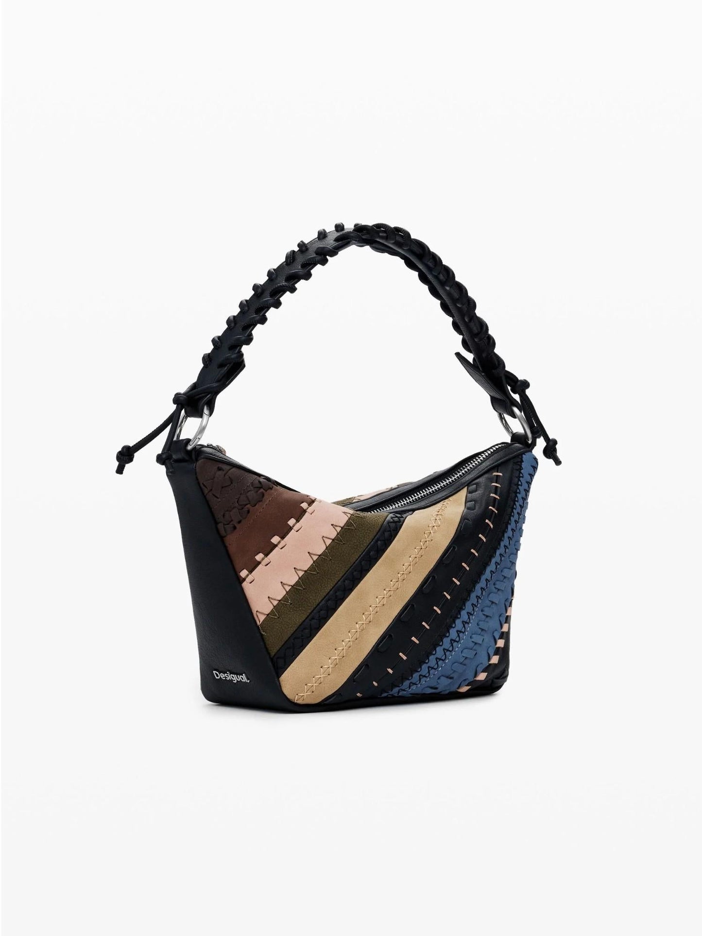 Desigual Borsa a spalla patchwork media Donna Marrone