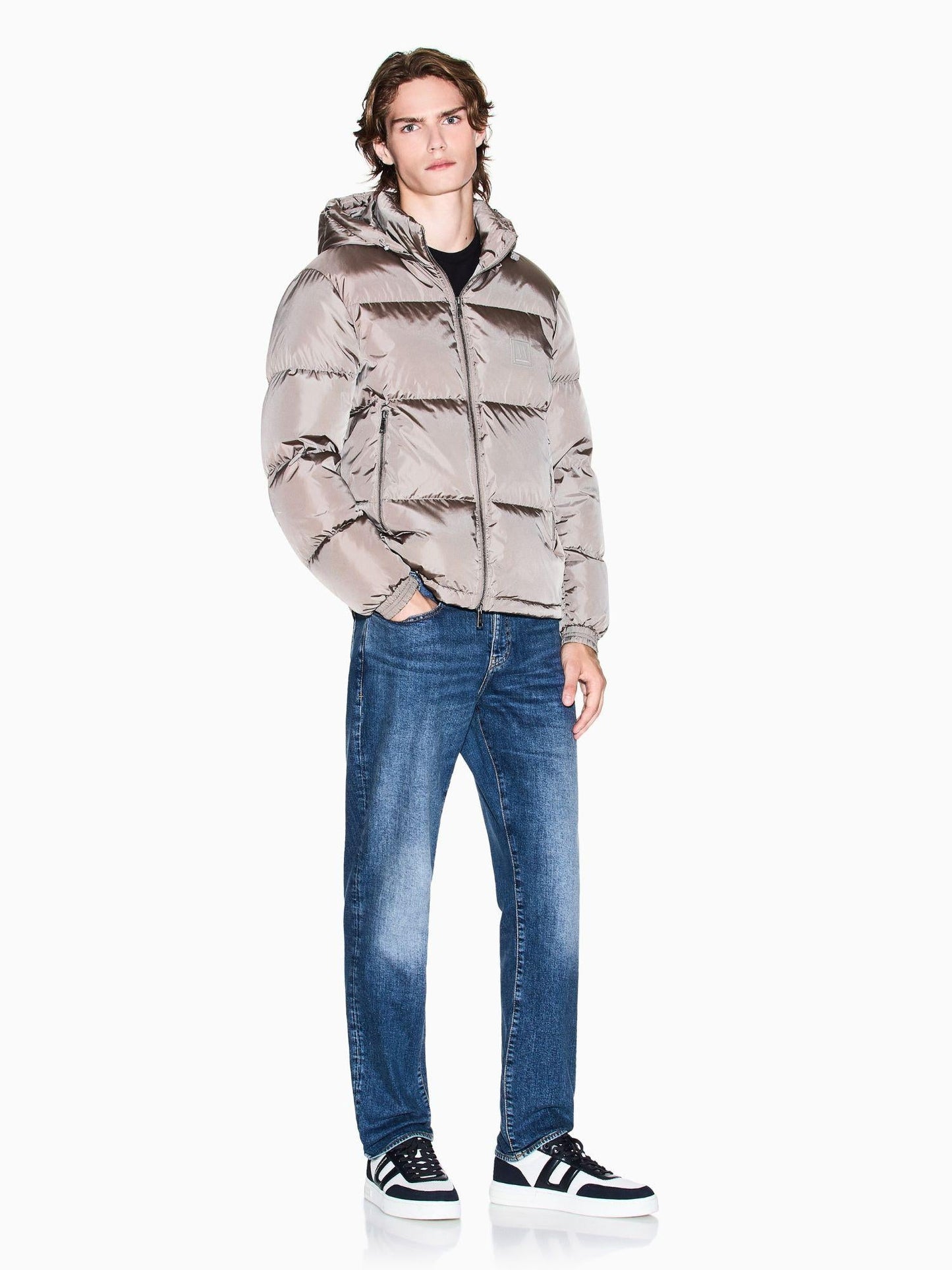 Armani Exchange Piumino Uomo con Cappuccio Beige