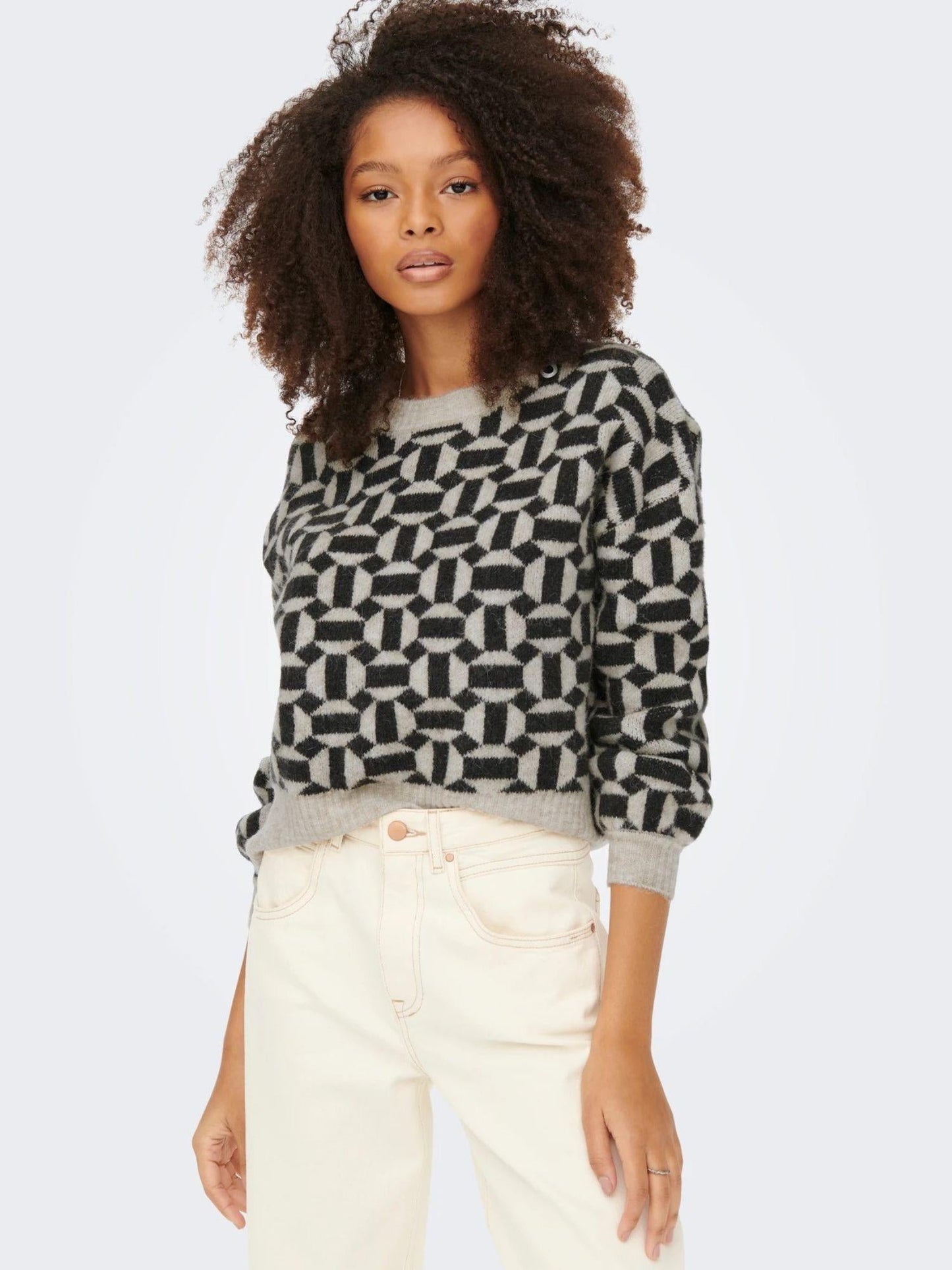 Only ONLGEO Maglione Donna Grigio Oatmeal