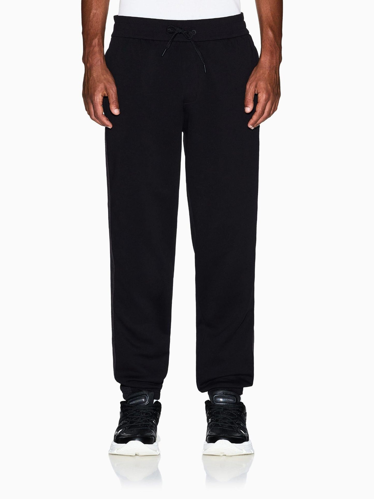 Armani Exchange Pantaloni Jogger Bande Logate Uomo Nero