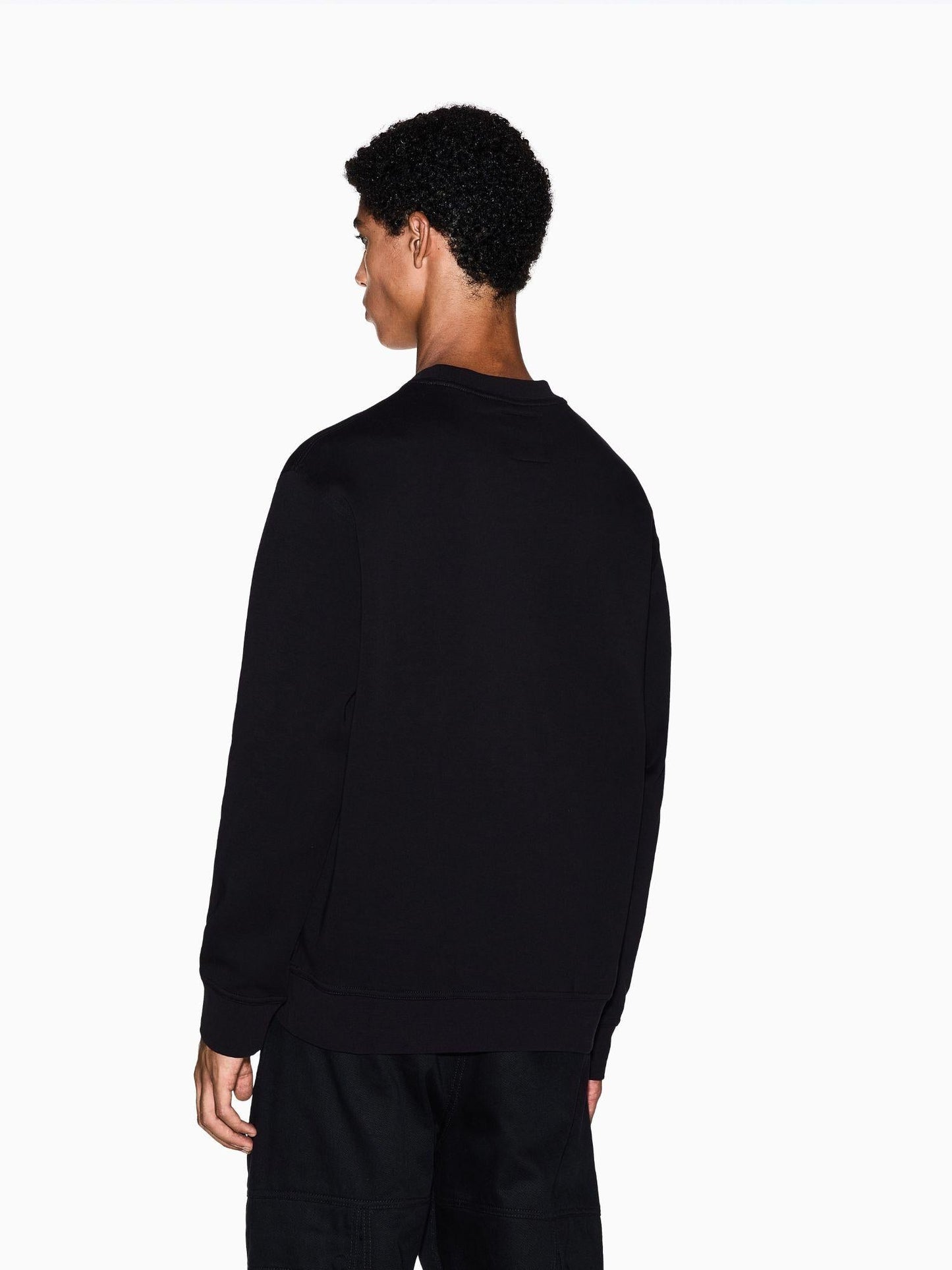 Armani Exchange Felpa Nera Girocollo Da Uomo Con Logo Ricamato