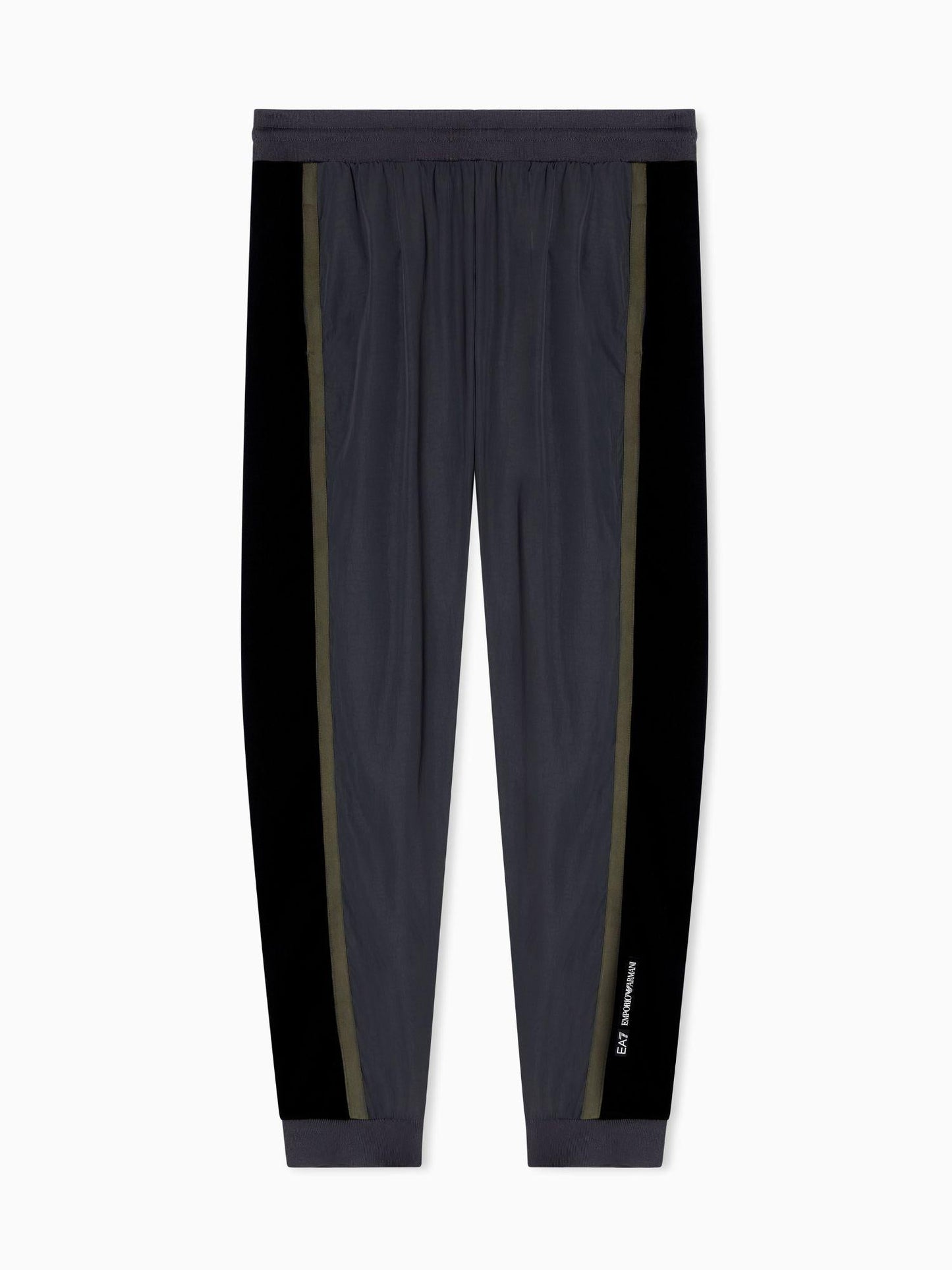 EA7 Emporio Armani Pantaloni Jogger Uomo Athletic Colour Block In Nylon E Misto Viscosa Asfalto
