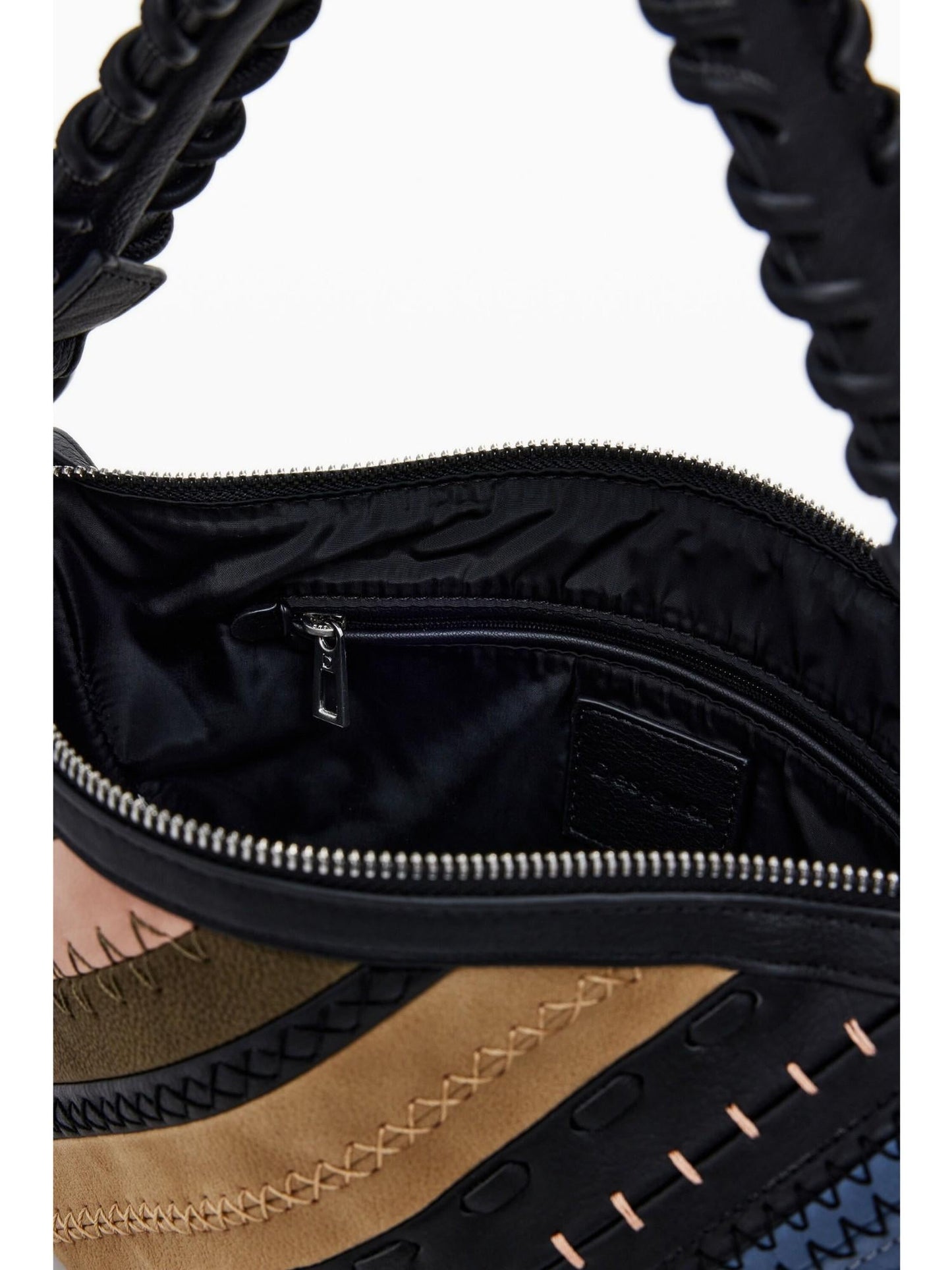 Desigual Borsa a spalla patchwork media Donna Marrone